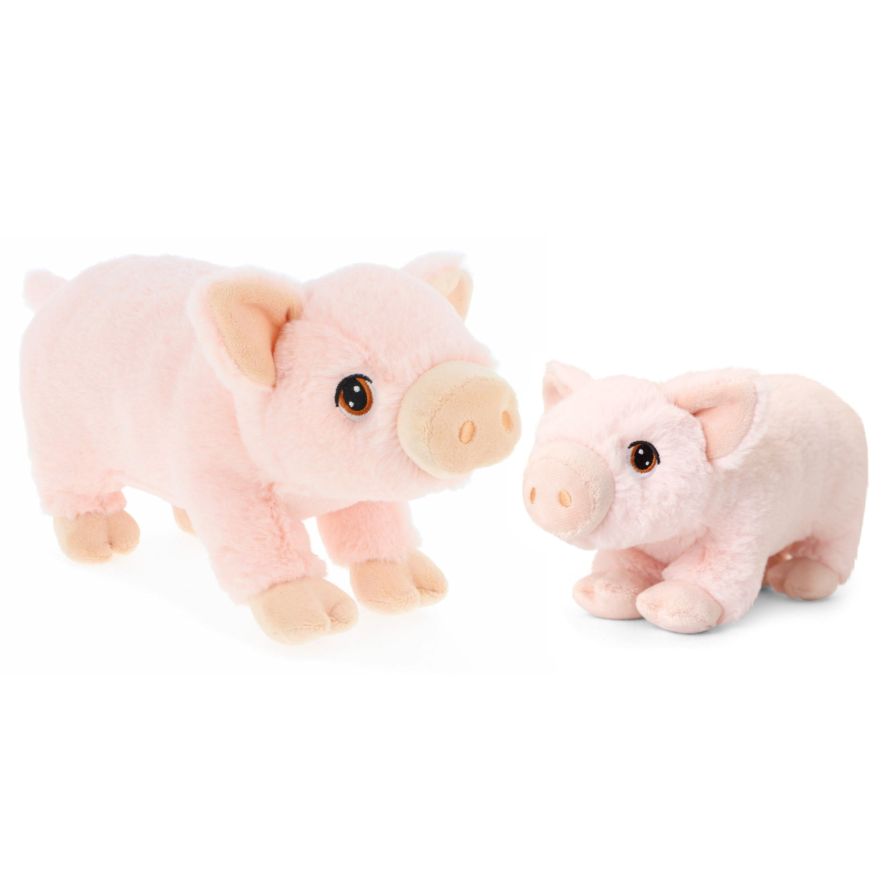 Keel Toys varkens knuffel - roze - pluche - 18 en 28 cm