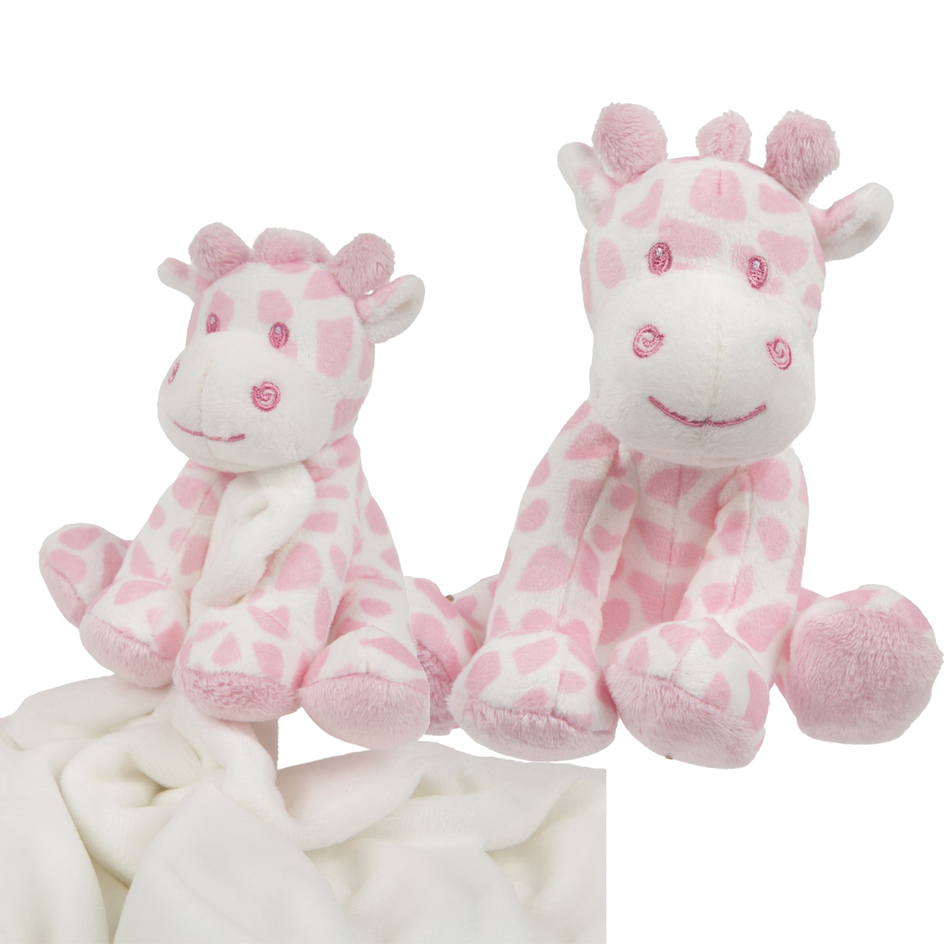 Suki Gifts giraffe baby knuffelset - pluche - roze/wit