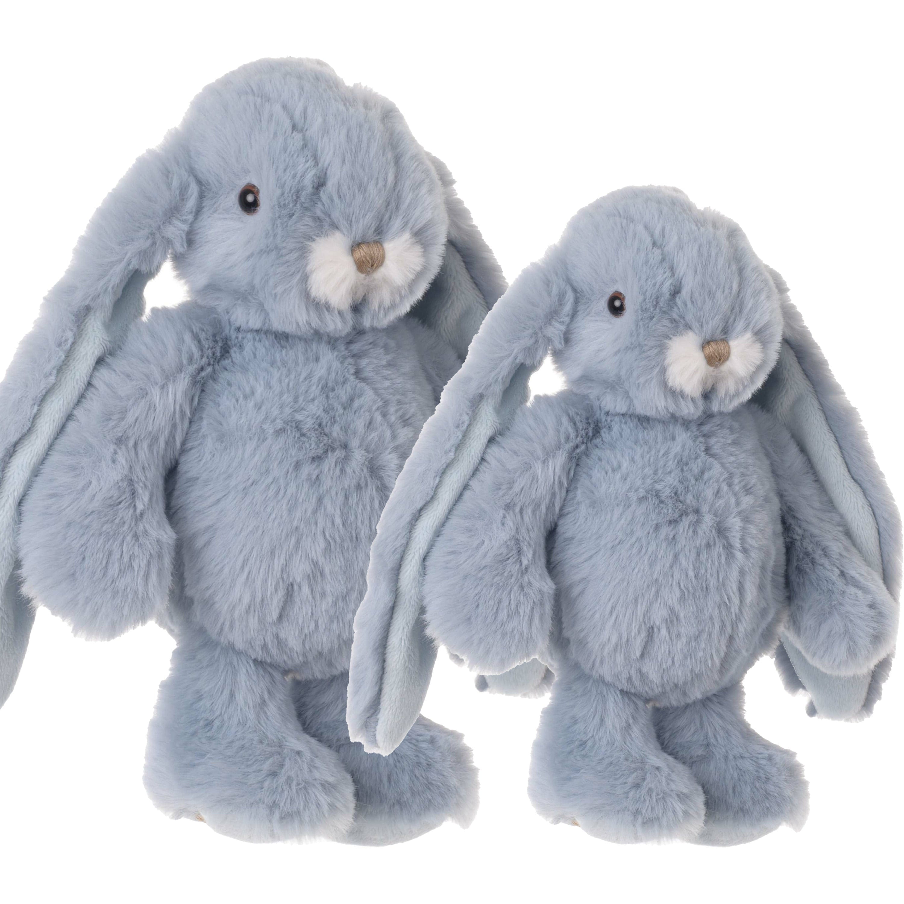 Bukowski konijnen knuffel set - lichtblauw - pluche - 22 en 30 cm