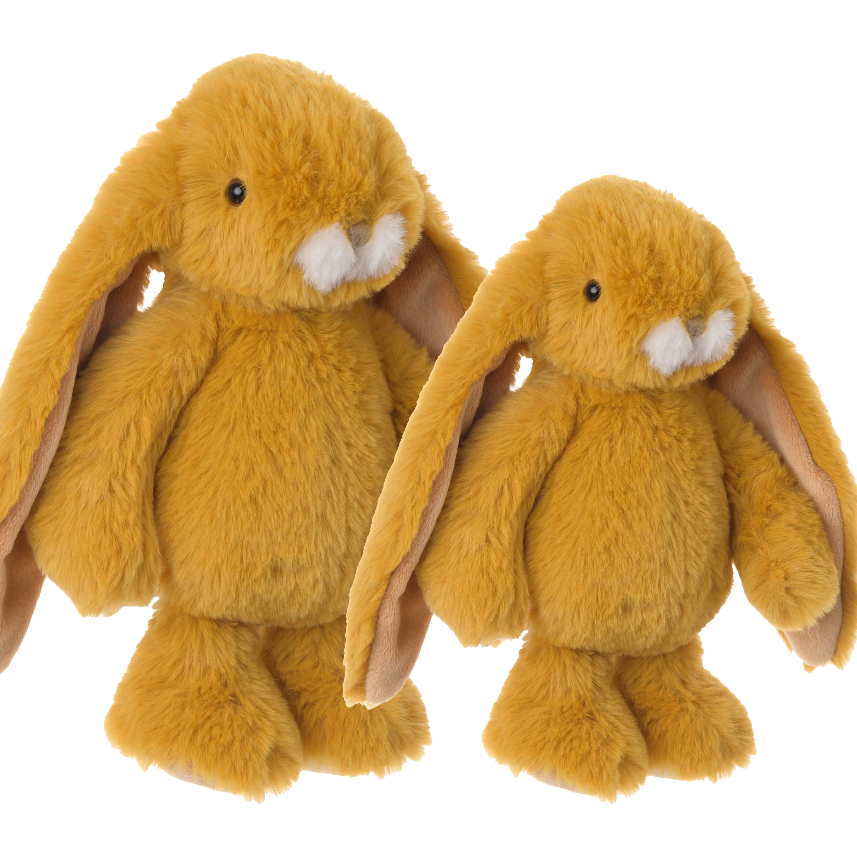 Bukowski konijnen knuffel set - okergeel - pluche - 22 en 30 cm