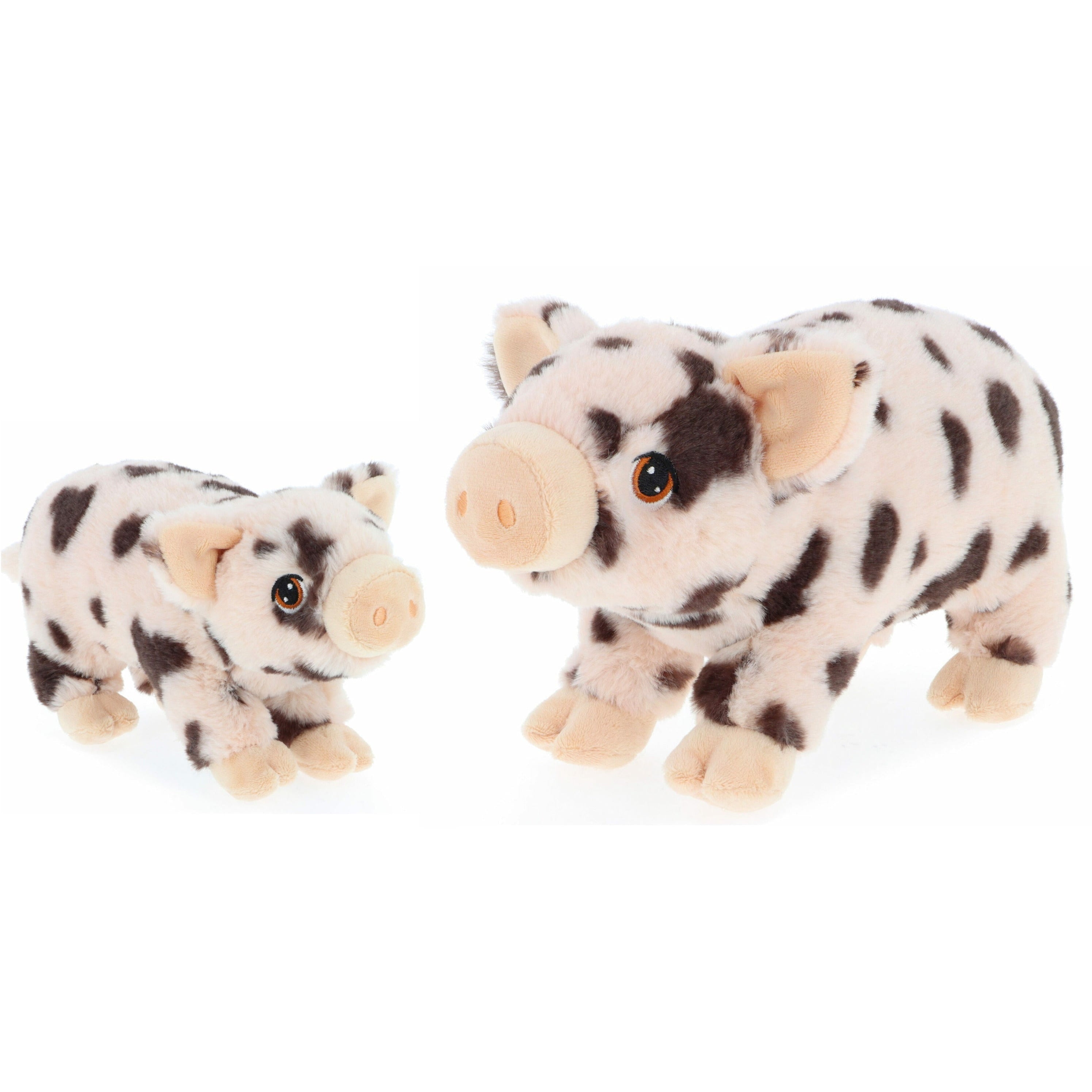 Keel Toys varkens knuffel - pluche - gevlekt roze - 18 en 28 cm