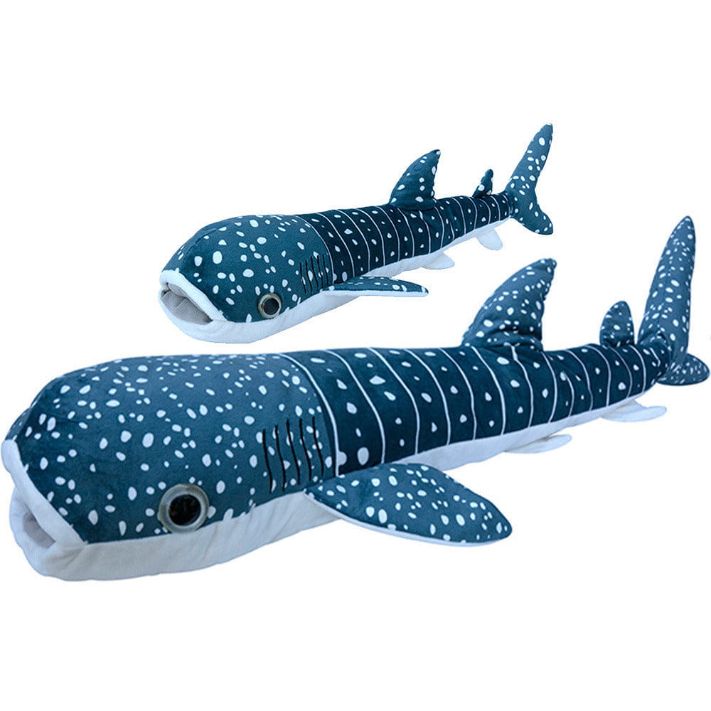 Pluche walvishaai knuffel - set van 2 - 60 en 112 cm