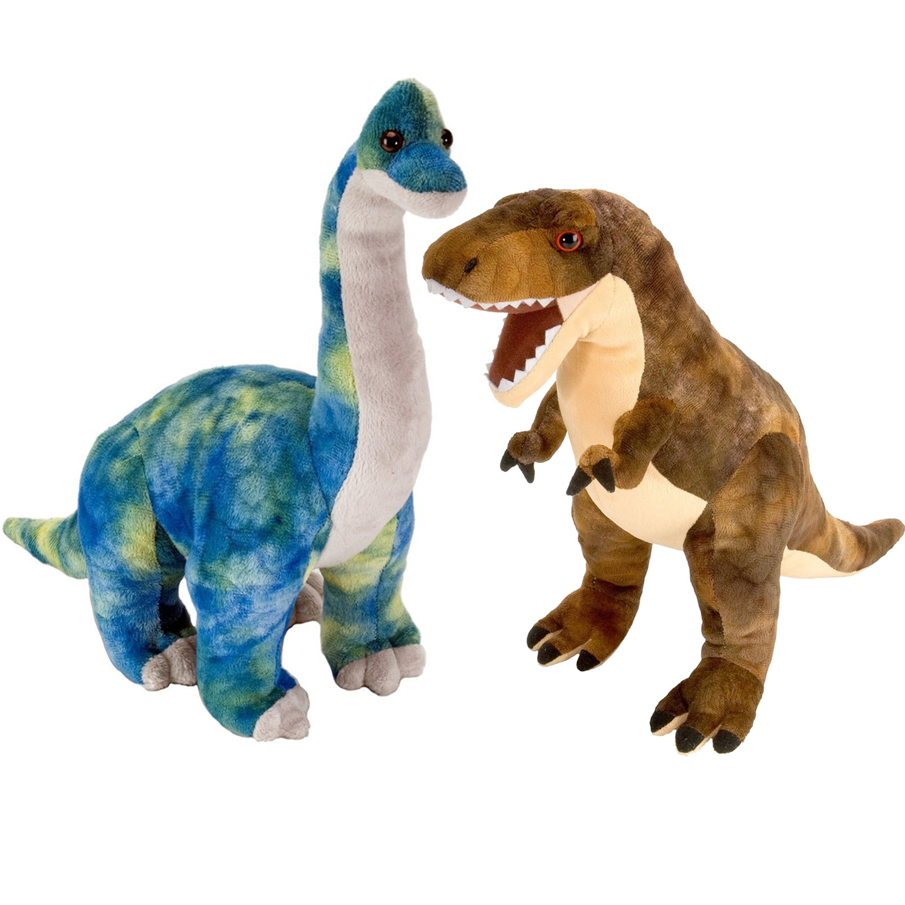 Wild Republic dinosaurus knuffels - pluche - 25 cm - T-rex en Brachiosaurus