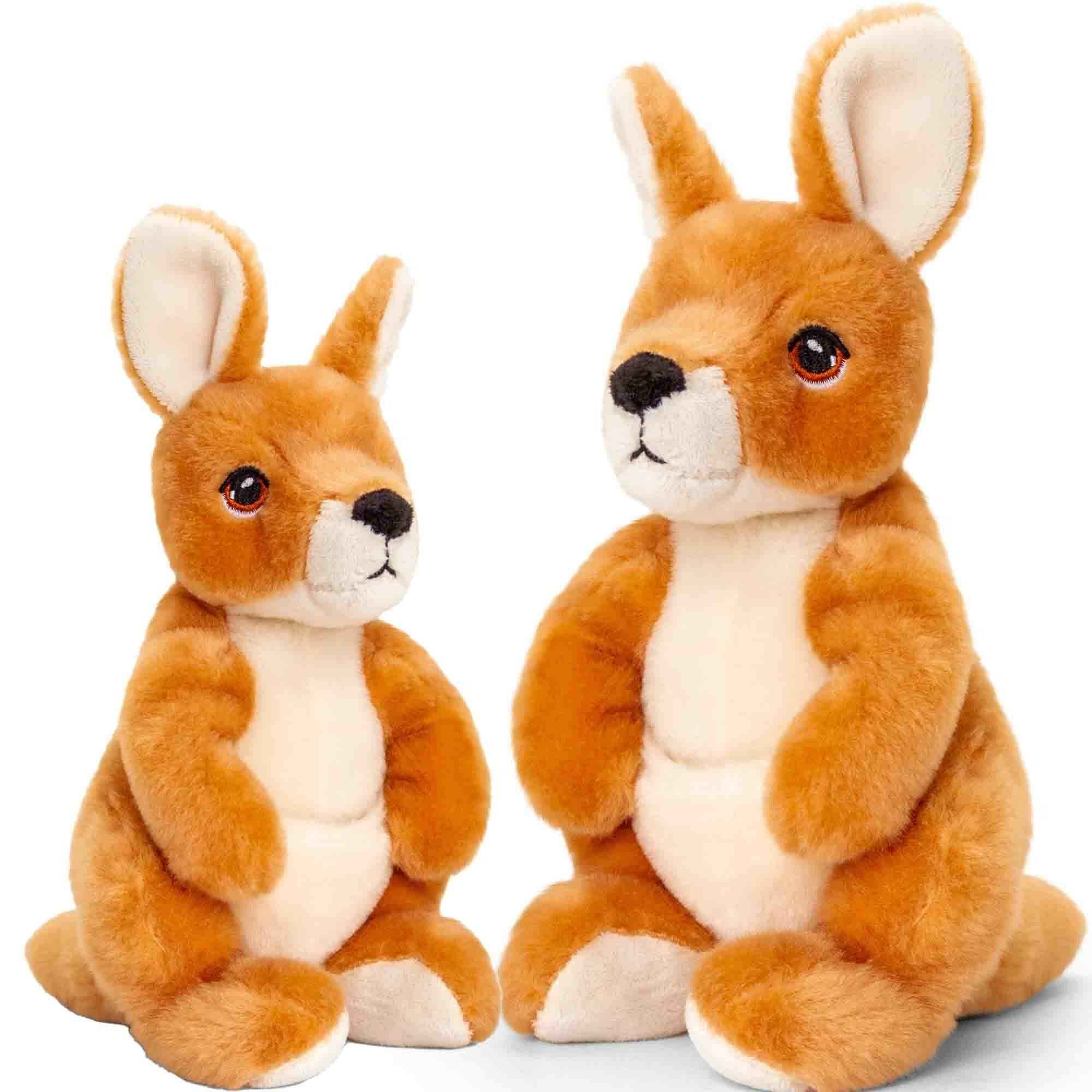 Kangoeroe familie knuffel - pluche - 20 en 27 cm - dierenknuffel