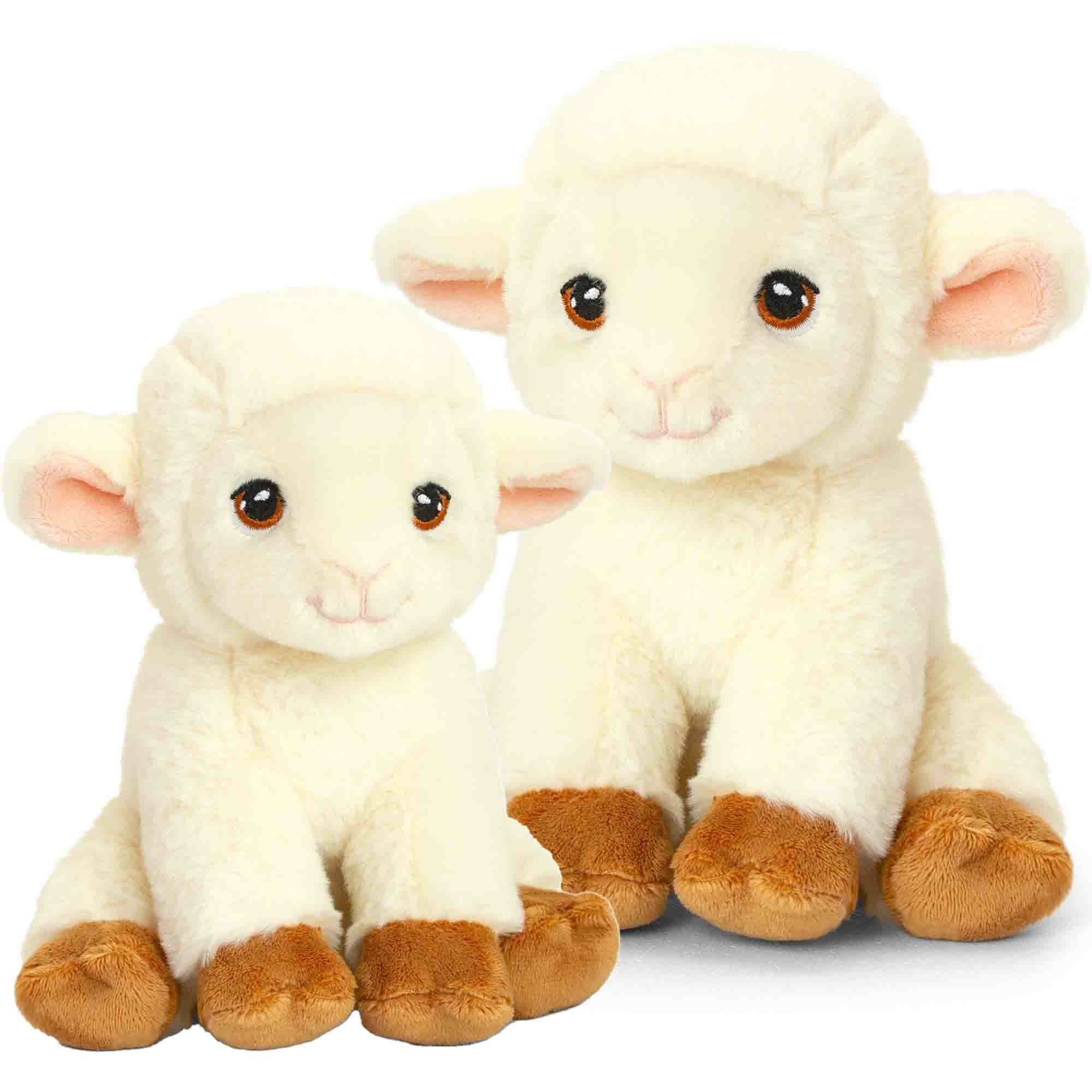 Pluche schapen familie - knuffel - 18 en 25 cm - boerderij