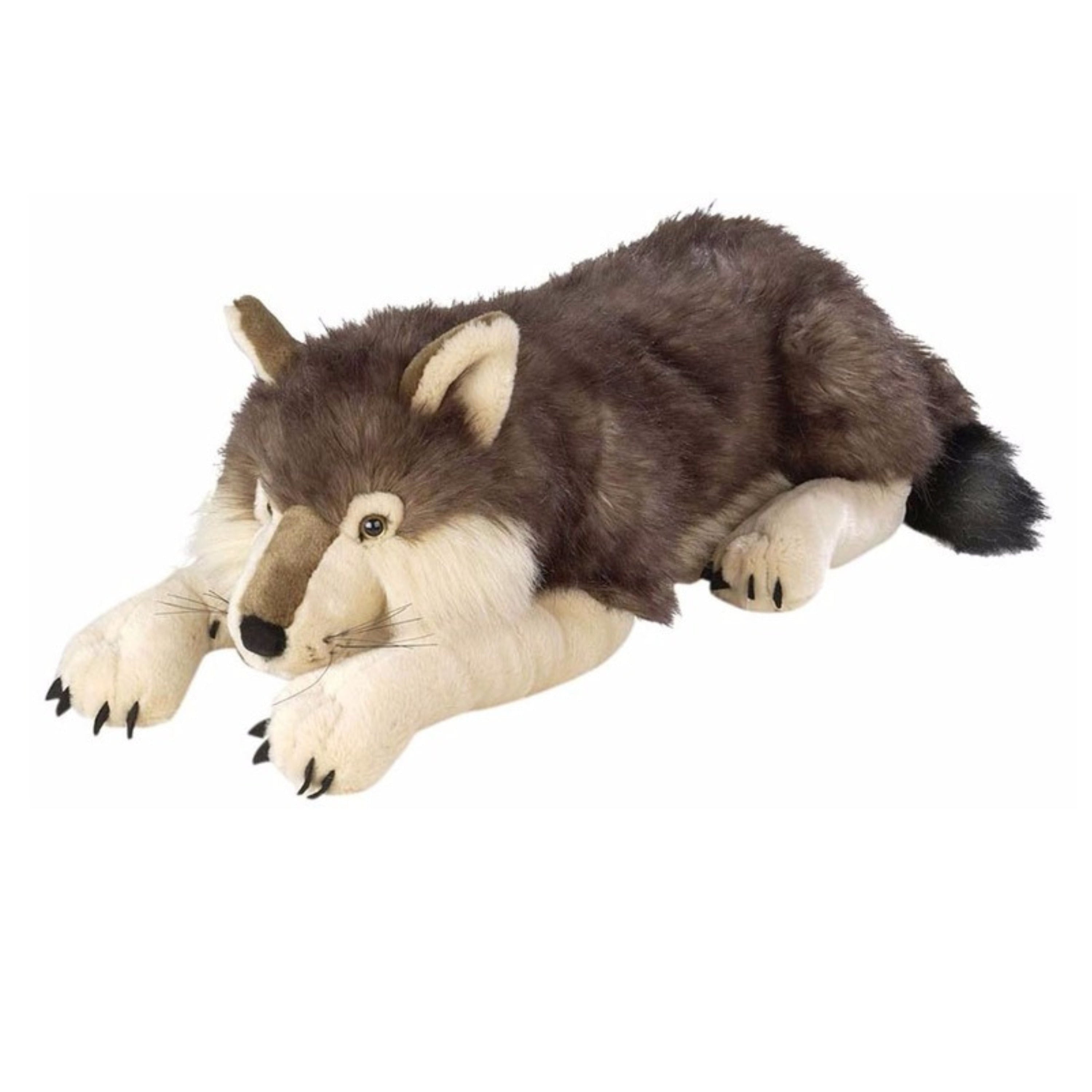 Wild Republic wolf knuffel - pluche - grijs - 76 cm - knuffeldier