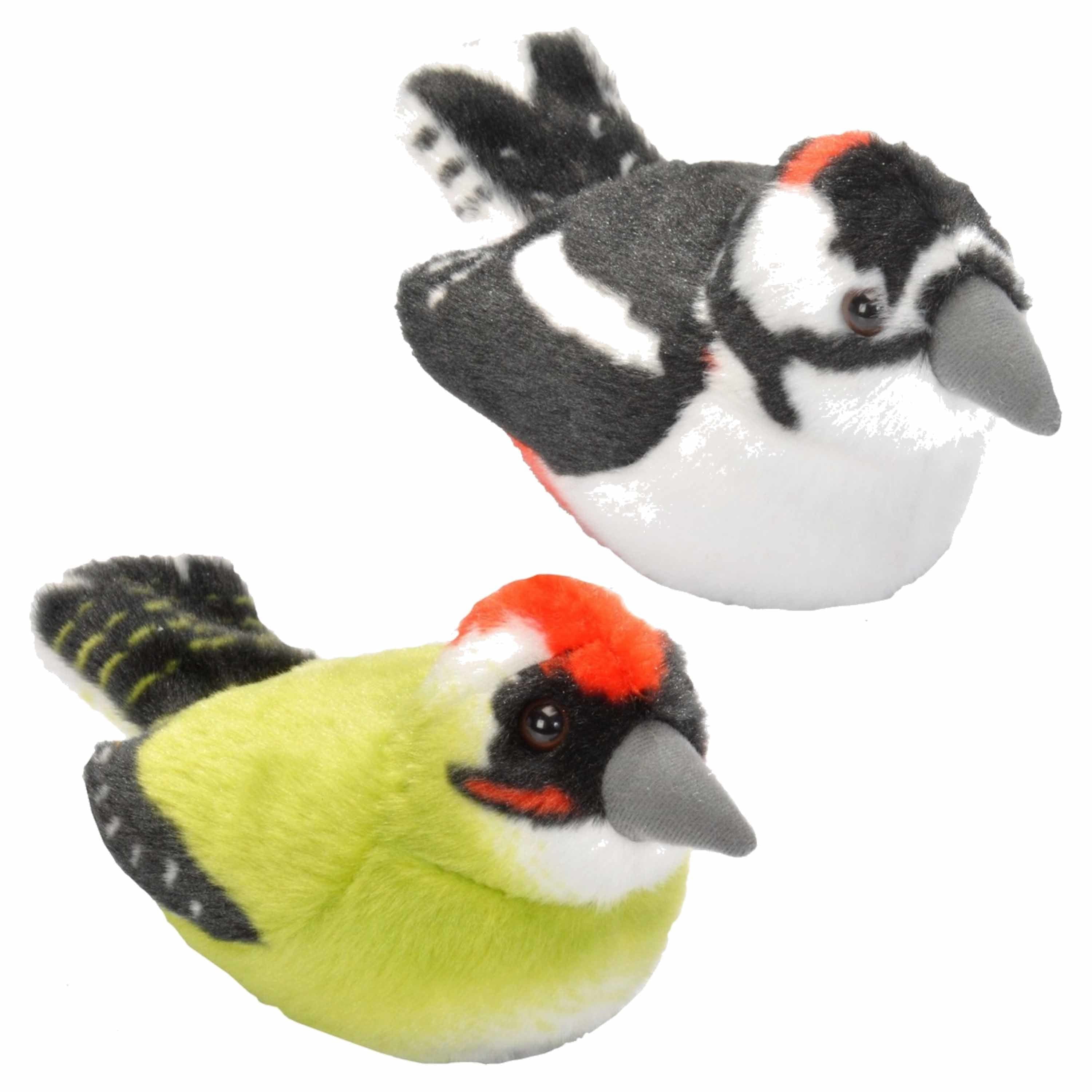 Wild Republic spechten knuffels - pluche - 14 cm - met geluid