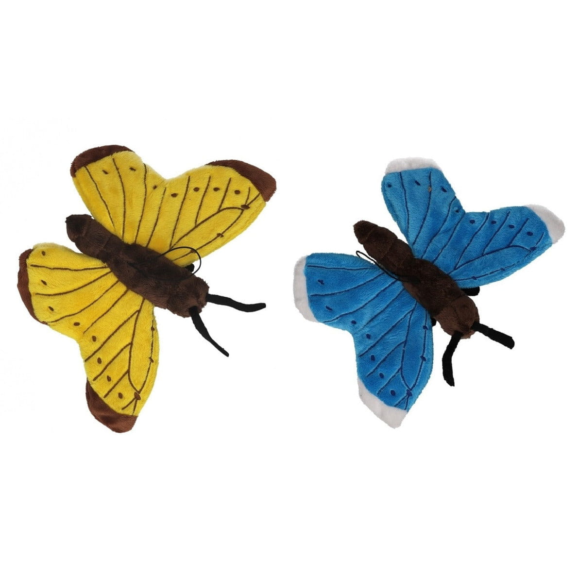 Pluche vlinder knuffeldieren - set van 2 - 21 cm