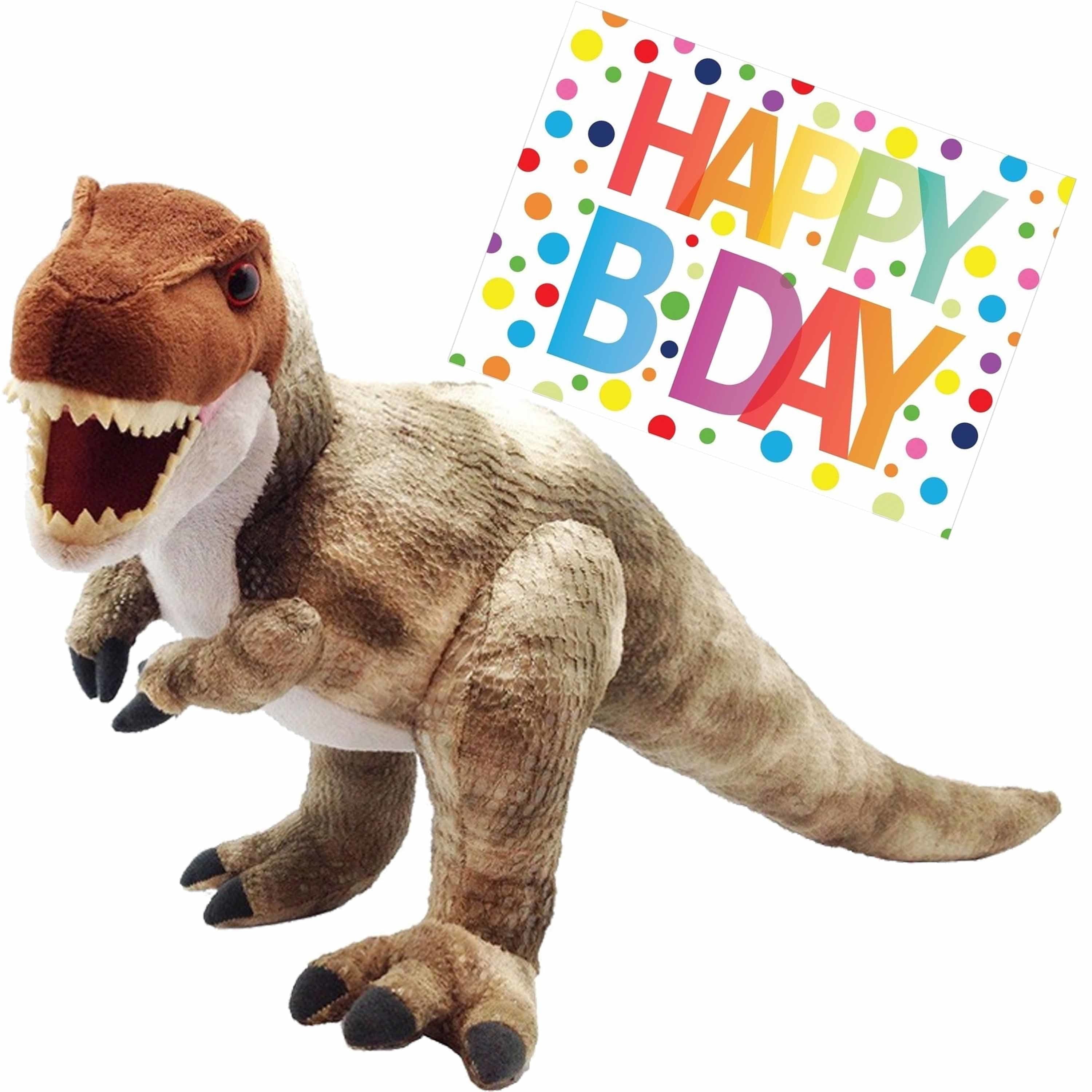 Dino T-rex knuffel - pluche - 48 cm - cadeau set