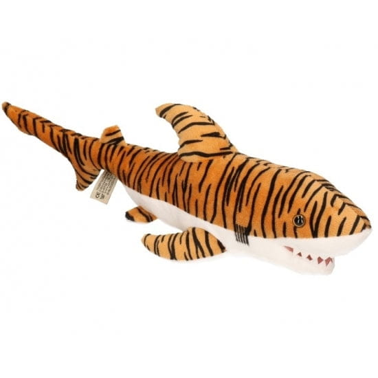 Semo tijgerhaai knuffel - pluche - 43 cm - bruin