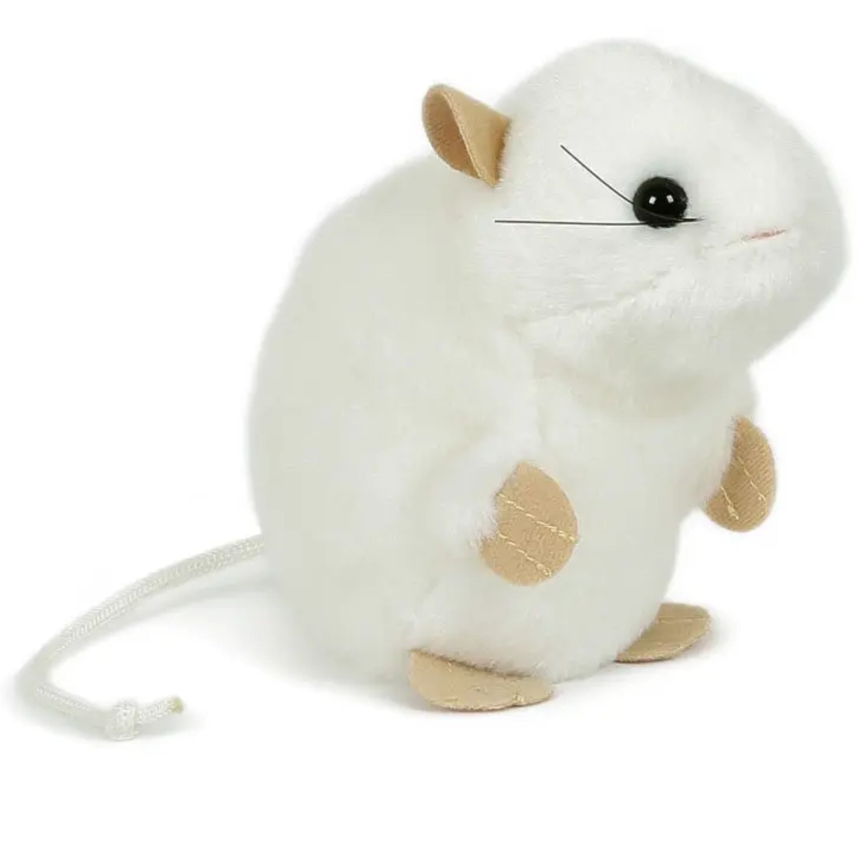 Pluche muis knuffel - wit - 13 cm - muizenknuffel - knuffeldier