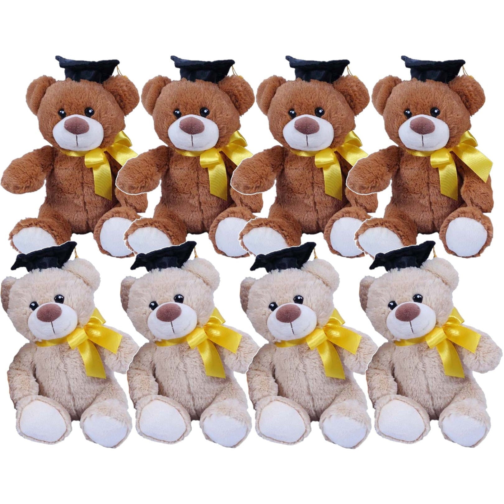 Geslaagd knuffelbeertjes pakket - pluche - 20 cm - beige en bruin