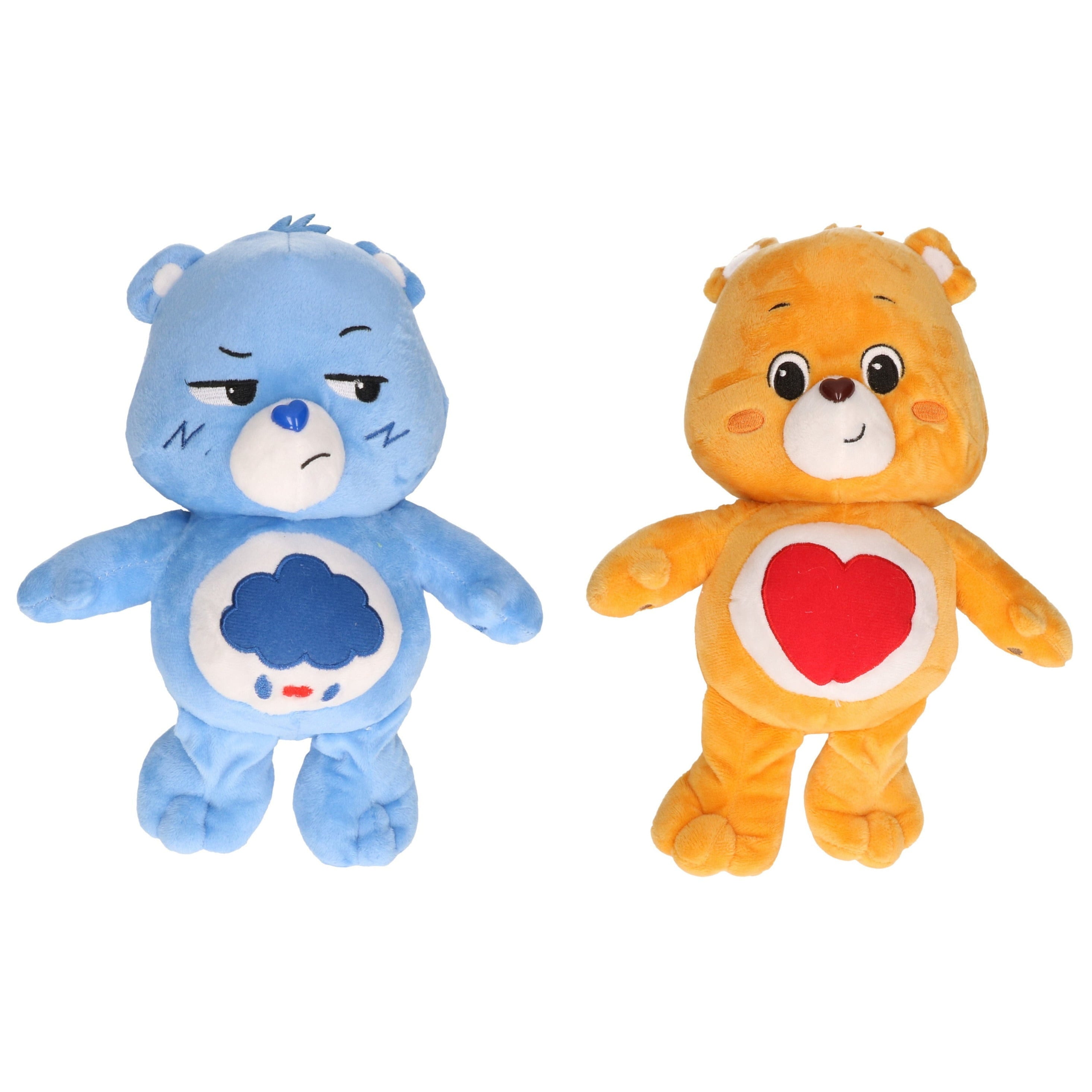 Troetelbeertjes knuffel set - blauw en oranje - 28 cm - pluche