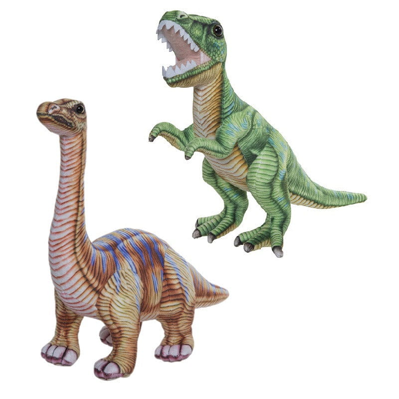 Speelgoed set dino knuffels - pluche - 30 cm - T-Rex en Apatosaurus