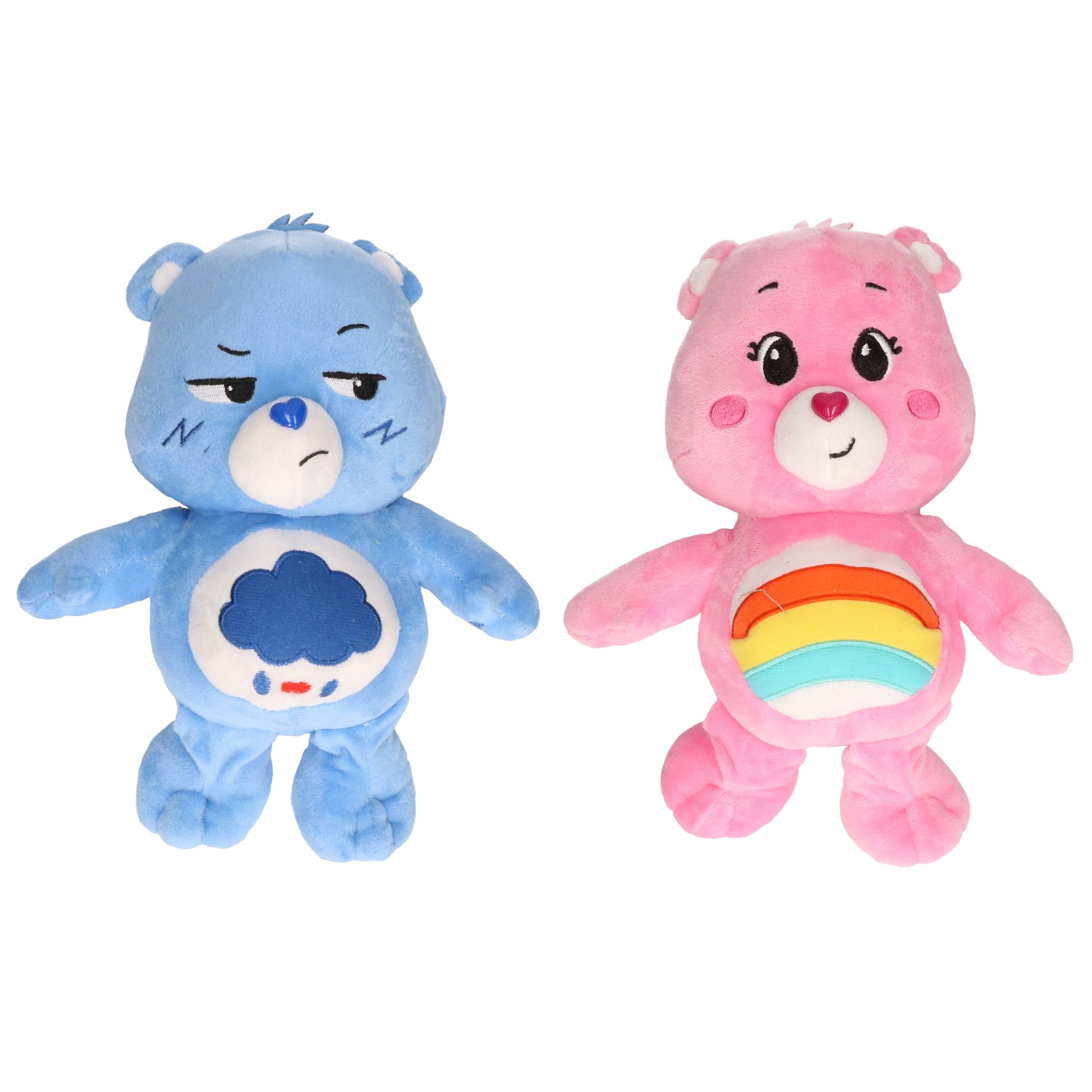 Set van 2 Troetelbeertjes - pluche - 28 cm - blauw en roze