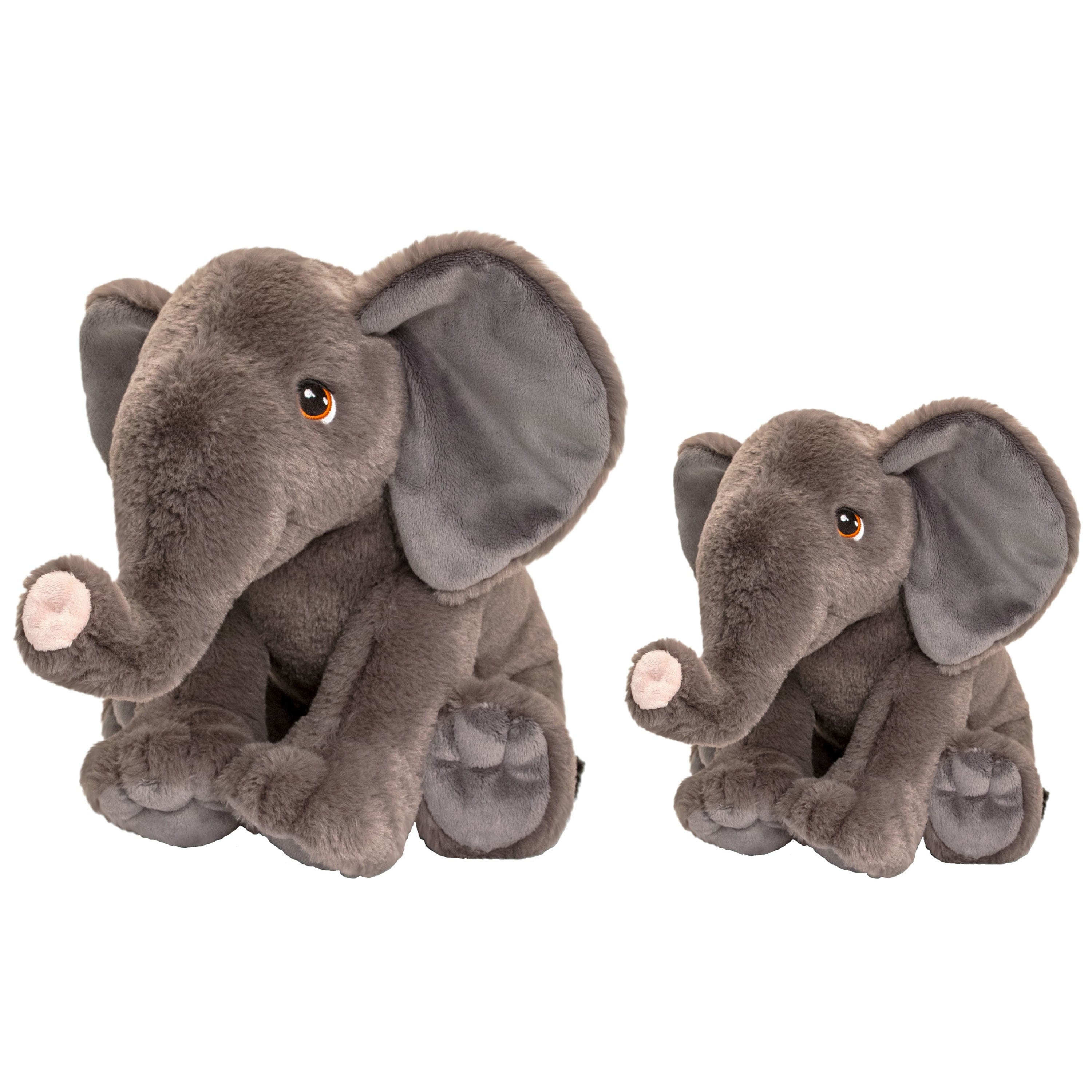 Keel Toys olifanten knuffel set - pluche - 18 en 35 cm