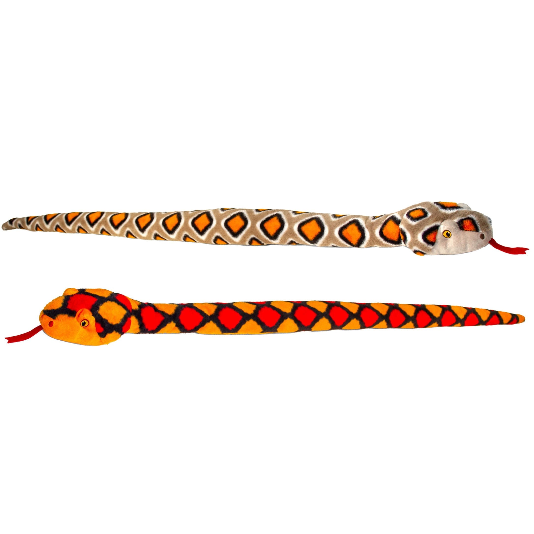 Keel Toys slangen knuffel - pluche - bruin-rood - 100 cm