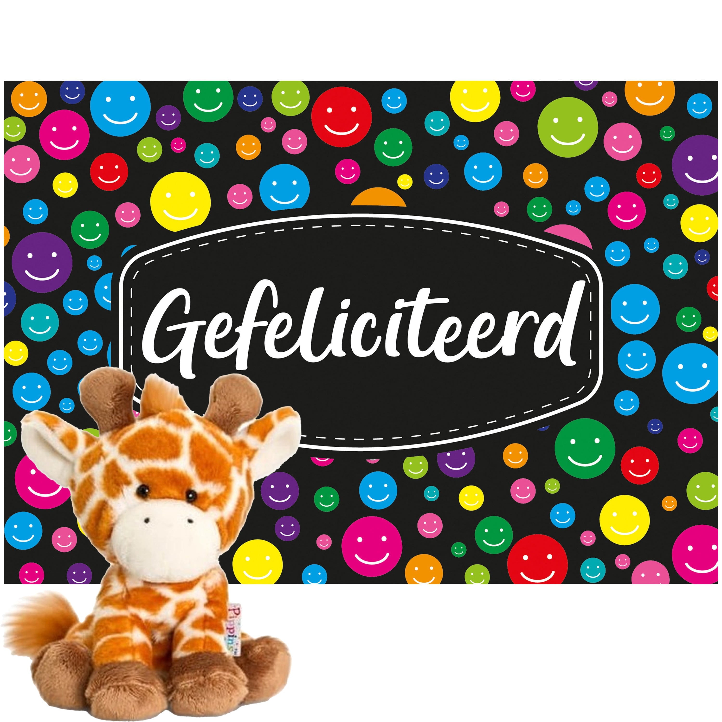 Keel Toys giraffe knuffel - pluche - 14 cm - cadeaukaart