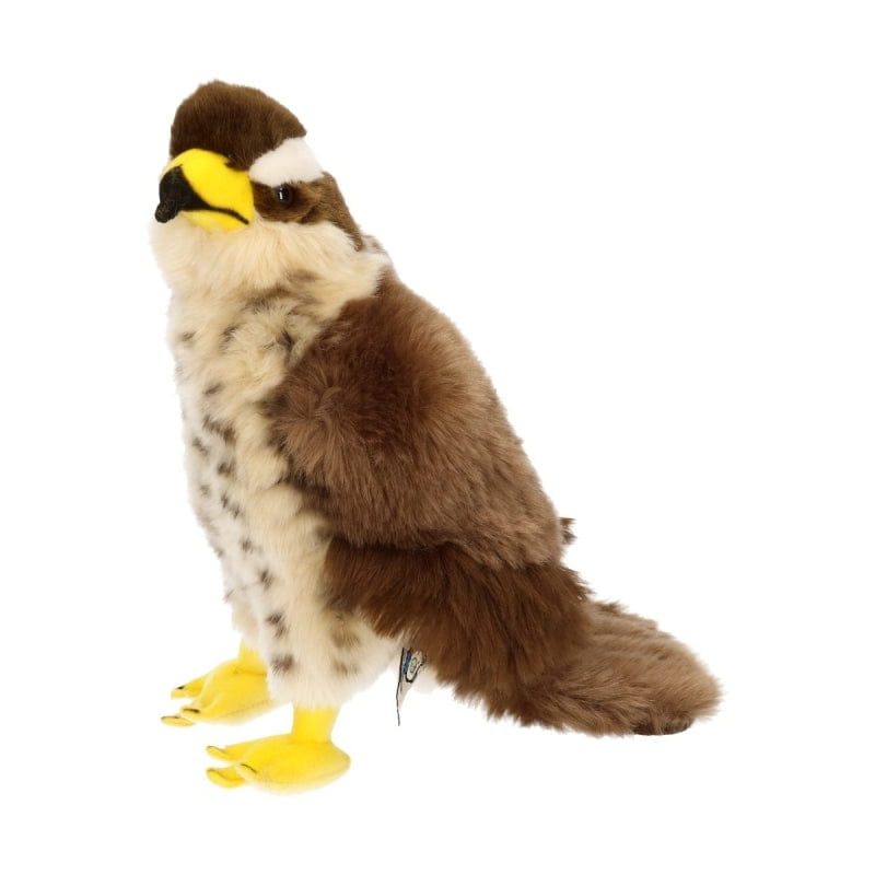 Pluche havik knuffel - bruin/wit - 23 cm - roofvogel - vogelknuffel
