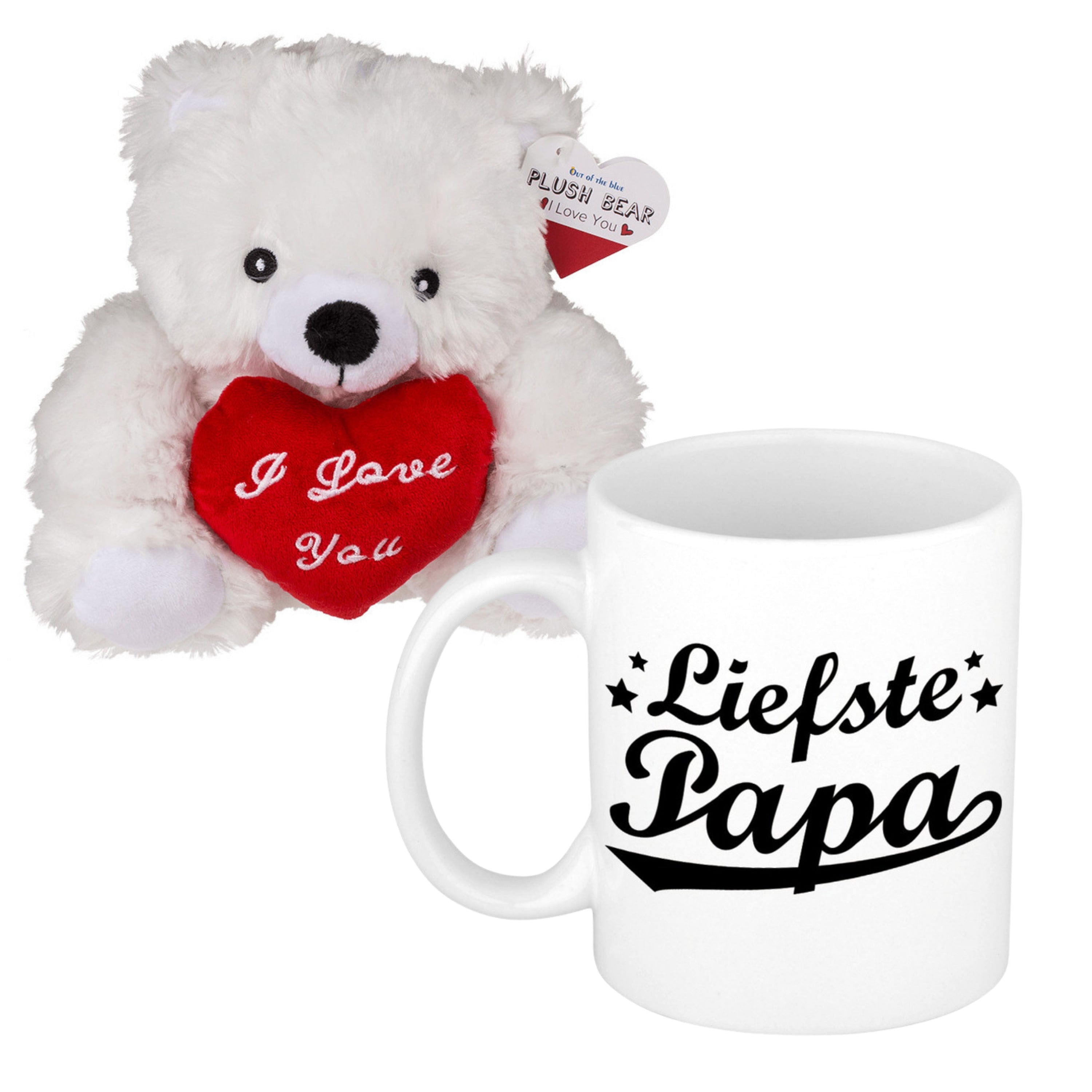 Vaderdagcadeau - knuffelbeer met mok - liefste papa