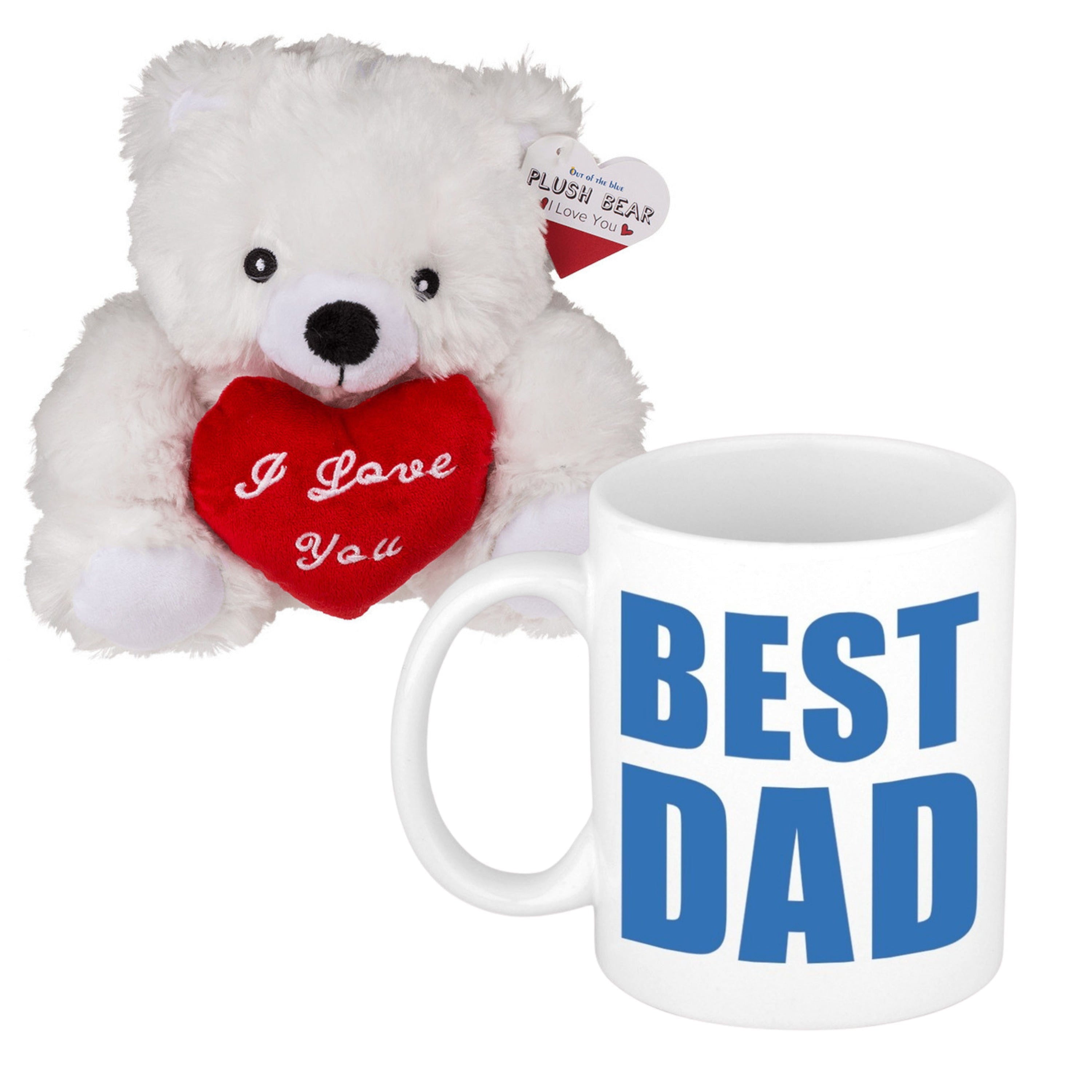 Vaderdag cadeau - knuffelbeer met mok - Best Dad - pluche