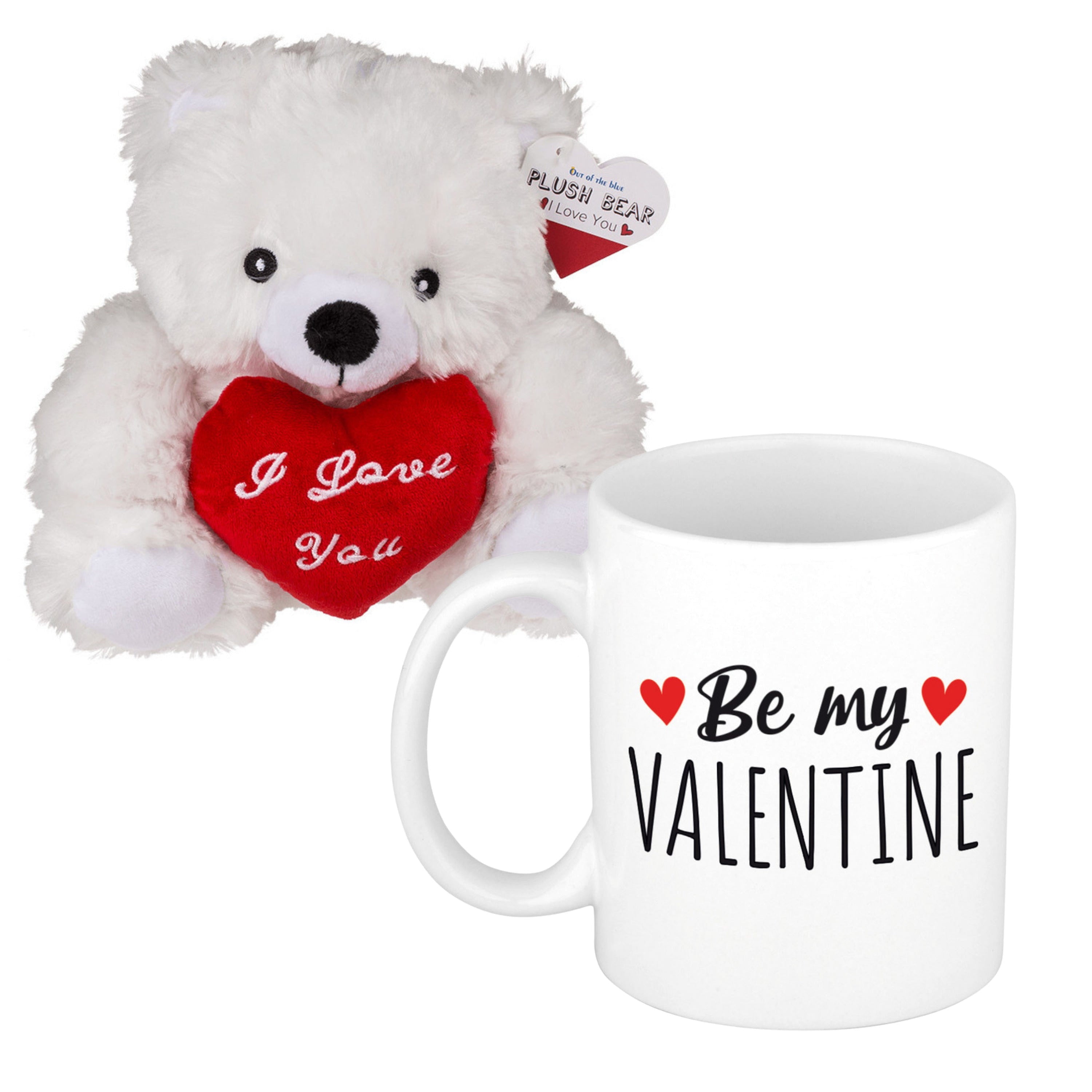 Beertje en mok - Valentijnscadeau - knuffel - koffiemok