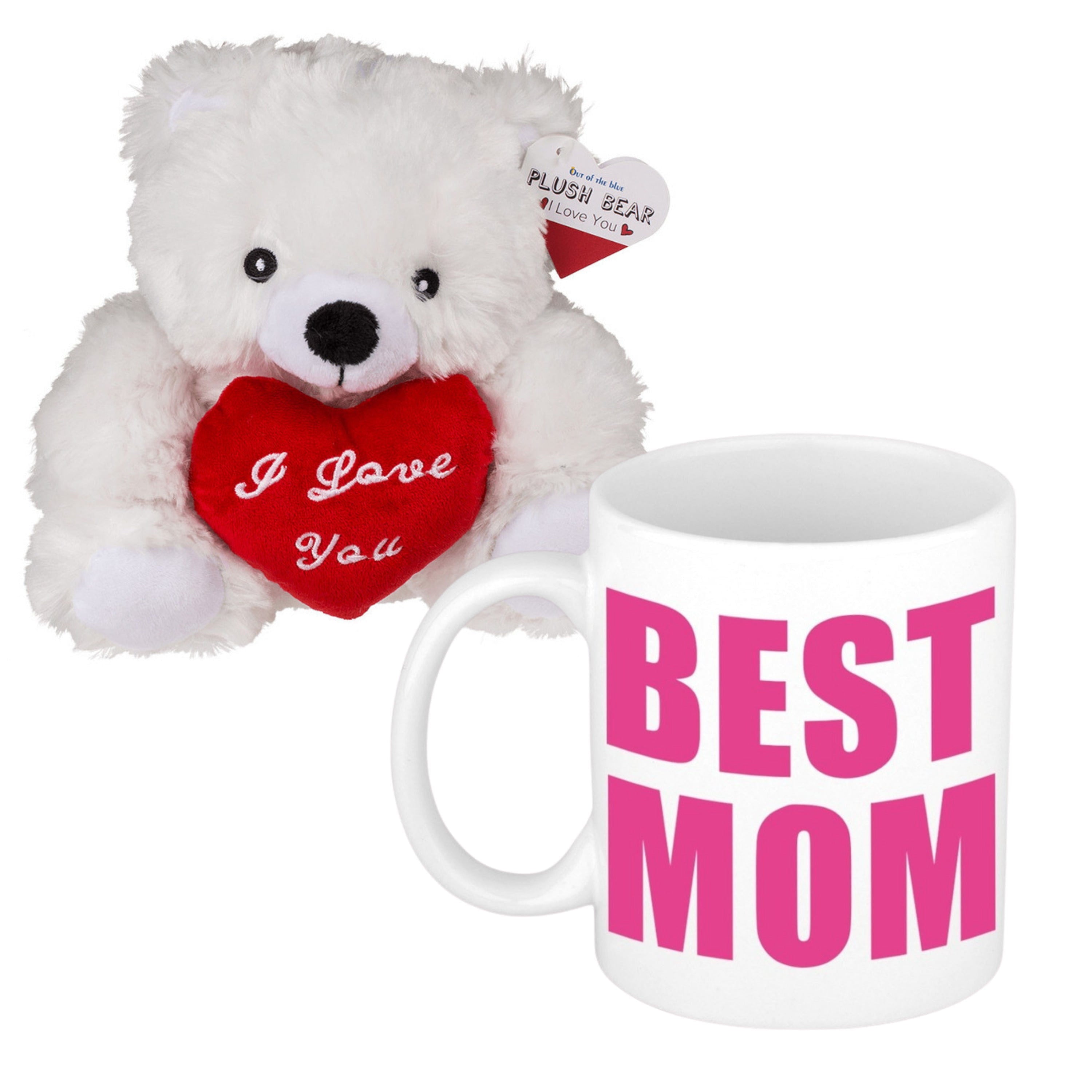 Moederdag cadeau - knuffelbeer met mok - best mom