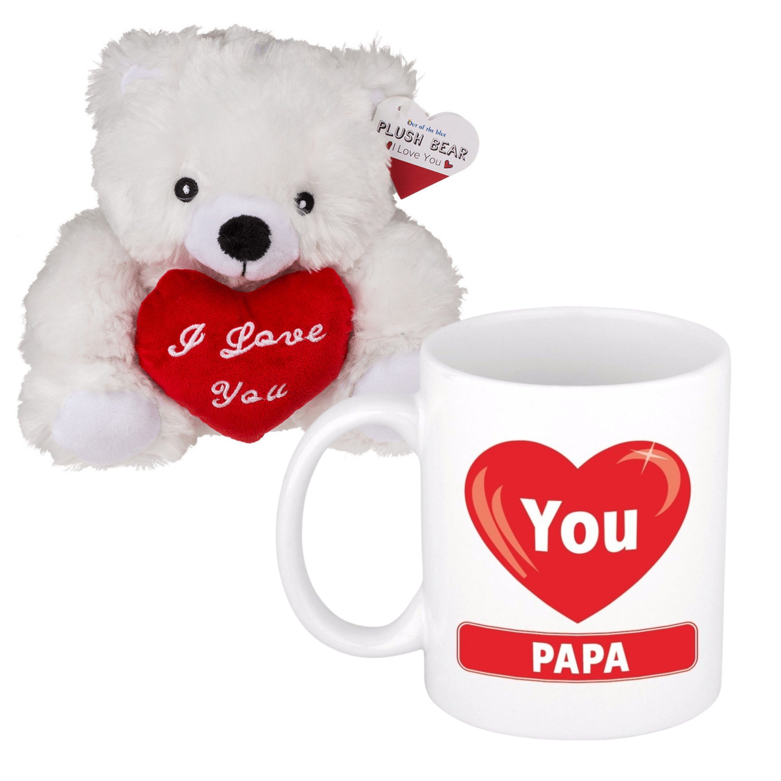 Vaderdagcadeau knuffelbeer en mok - I Love You Papa - cadeau