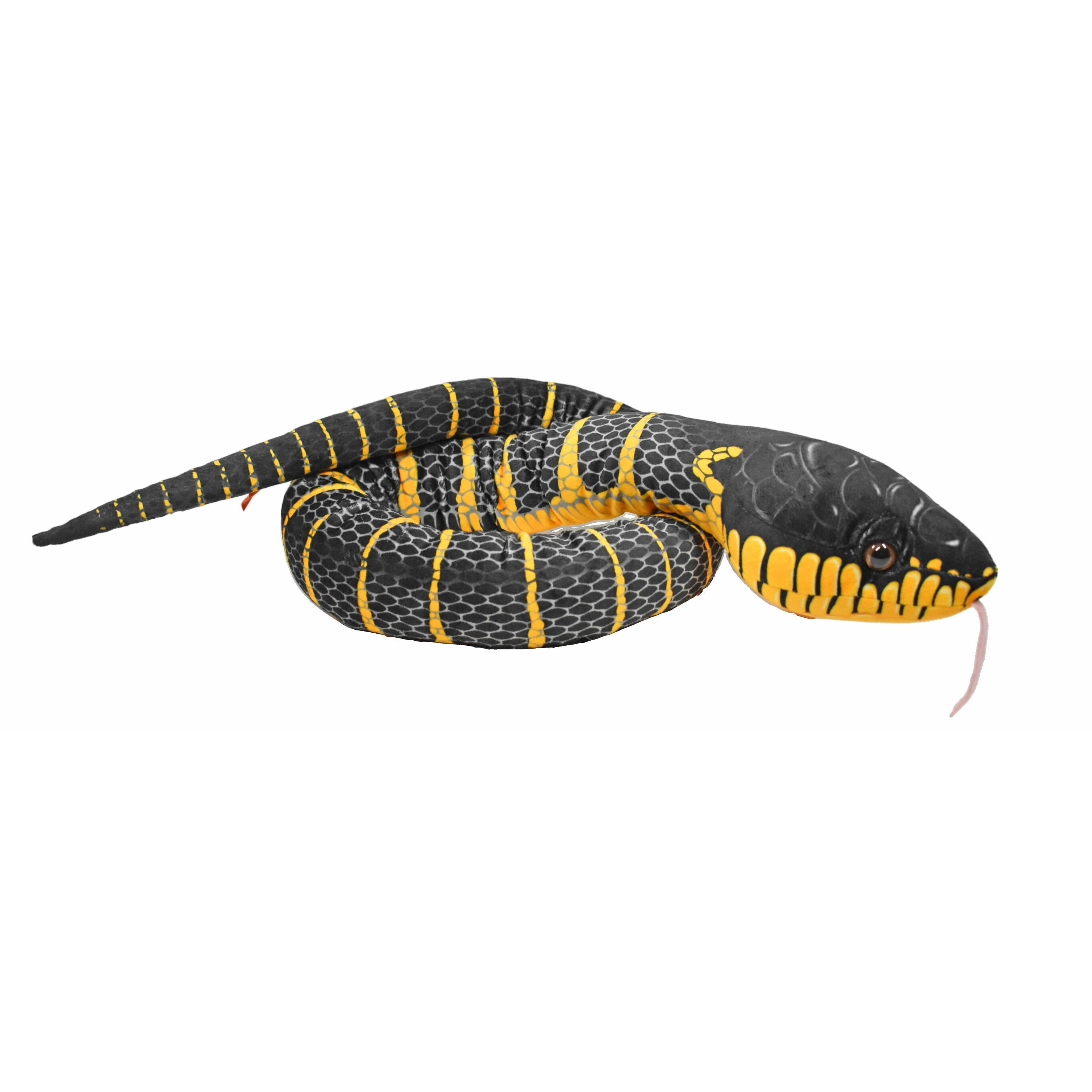 Wild Republic mangrove slang knuffel - pluche - 137 cm - zwart - slang - reptiel - knuffeldier