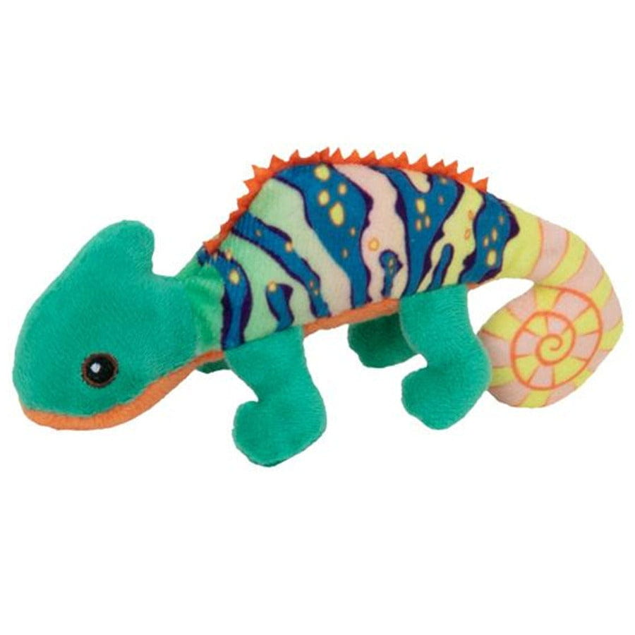 Nature Planet kameleon knuffel - pluche - multi kleur - 13 cm