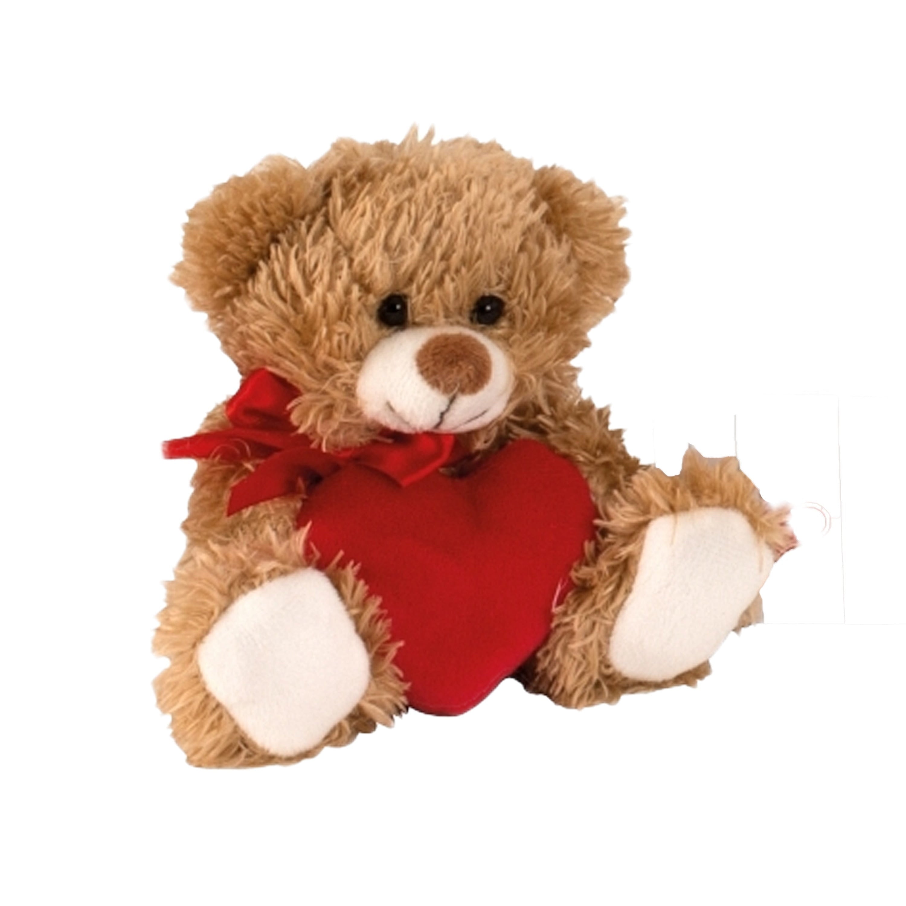 Melodesign knuffelbeer - pluche - bruin - 12 cm - hartje