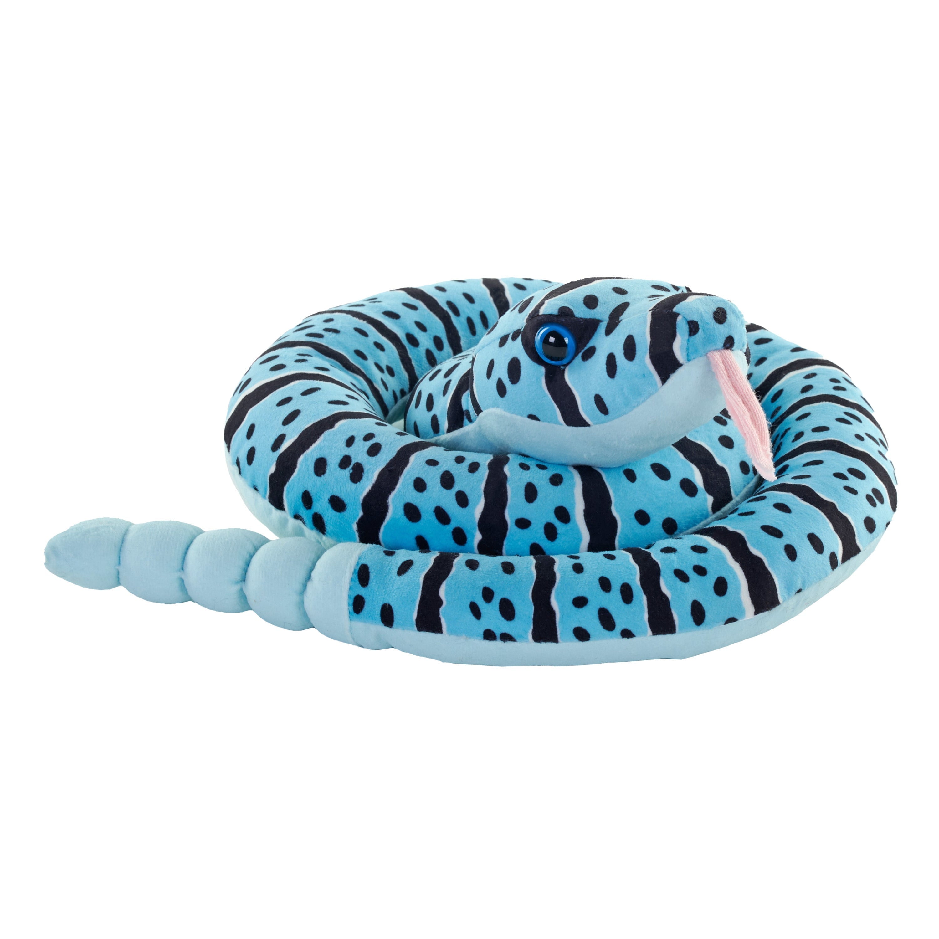 Pluche ratelslang knuffel - 91 cm - blauw - reptiel