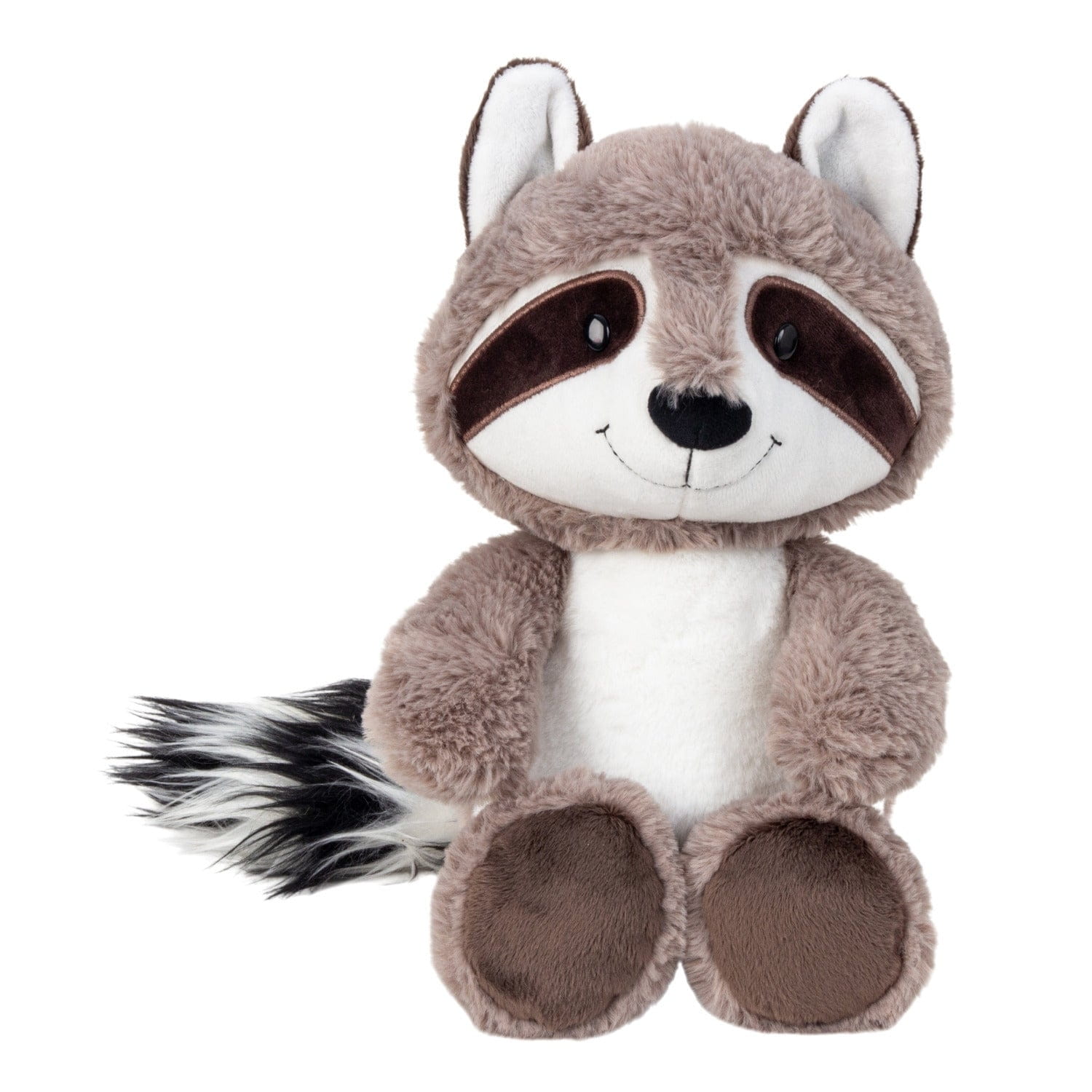 Wasbeer knuffel - pluche - grijs - zittend - 28 cm