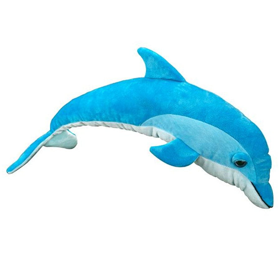 Nature Planet dolfijn knuffel - zacht pluche - blauw - 60 cm