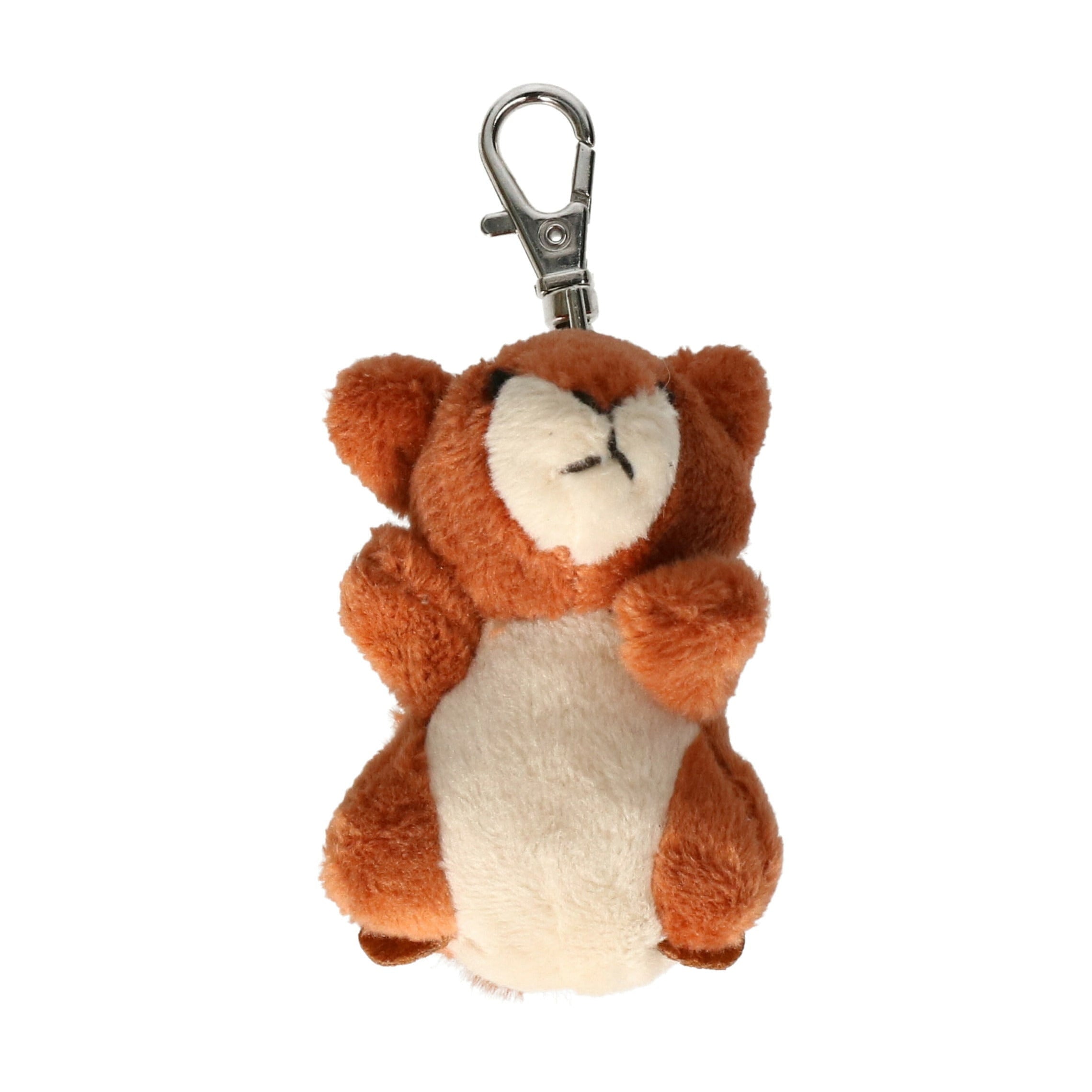 Nature Planet eekhoorn knuffelsleutelhanger - pluche - bruin - 6 cm