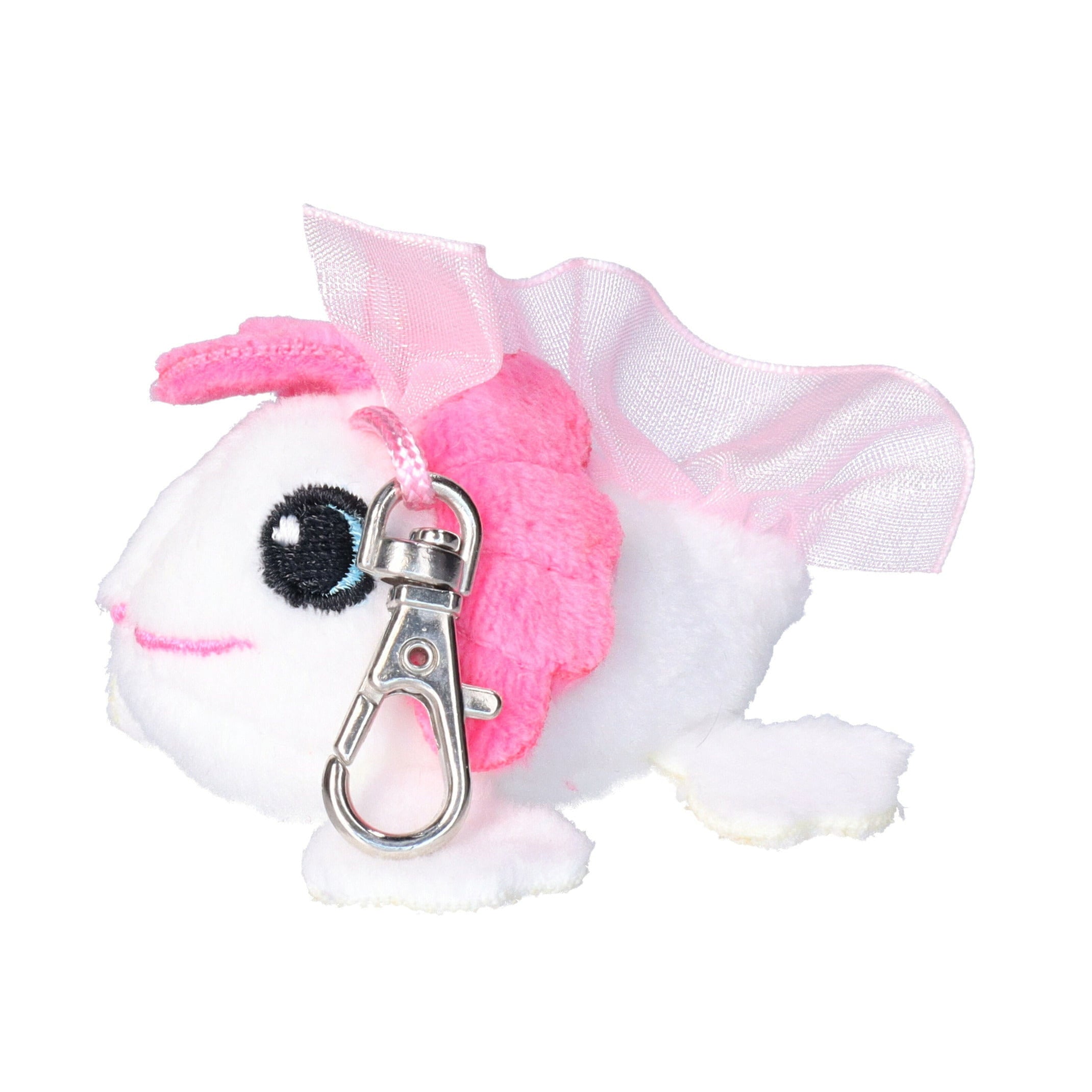 Nature Planet axolotl sleutelhanger - pluche - wit - 6 cm