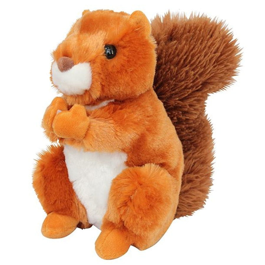Nature Planet eekhoorn knuffel - pluche - rood - 18 cm