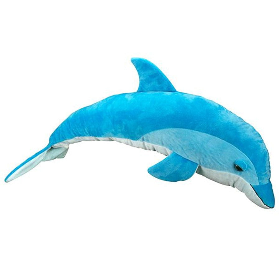 Nature Planet dolfijn knuffel - zacht pluche - blauw - 85 cm