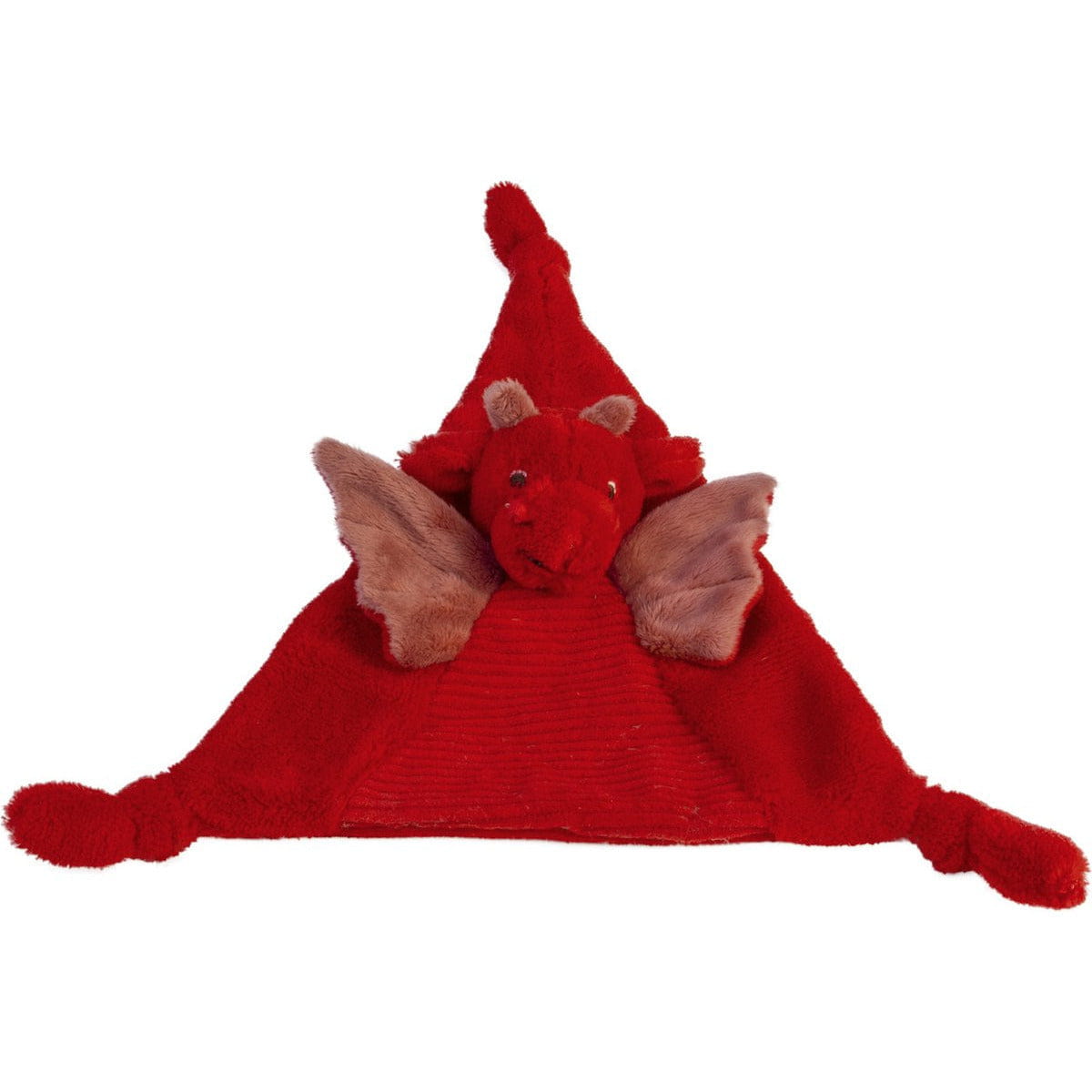 Happy Horse Draak Tine knuffeldoekje - rood - pluche - 24 cm