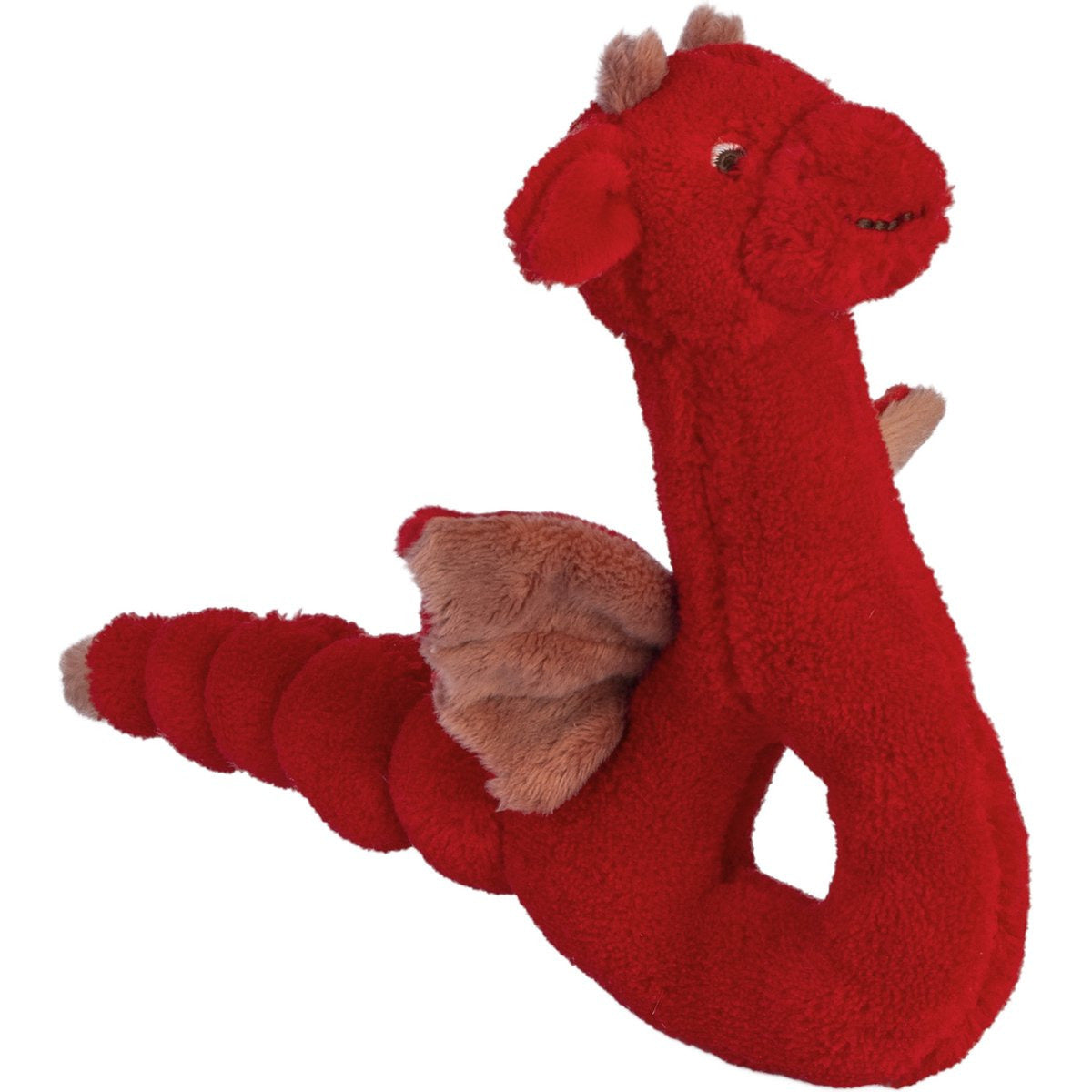 Happy Horse Rammelaar Draak Tine - rood - pluche - 18 cm