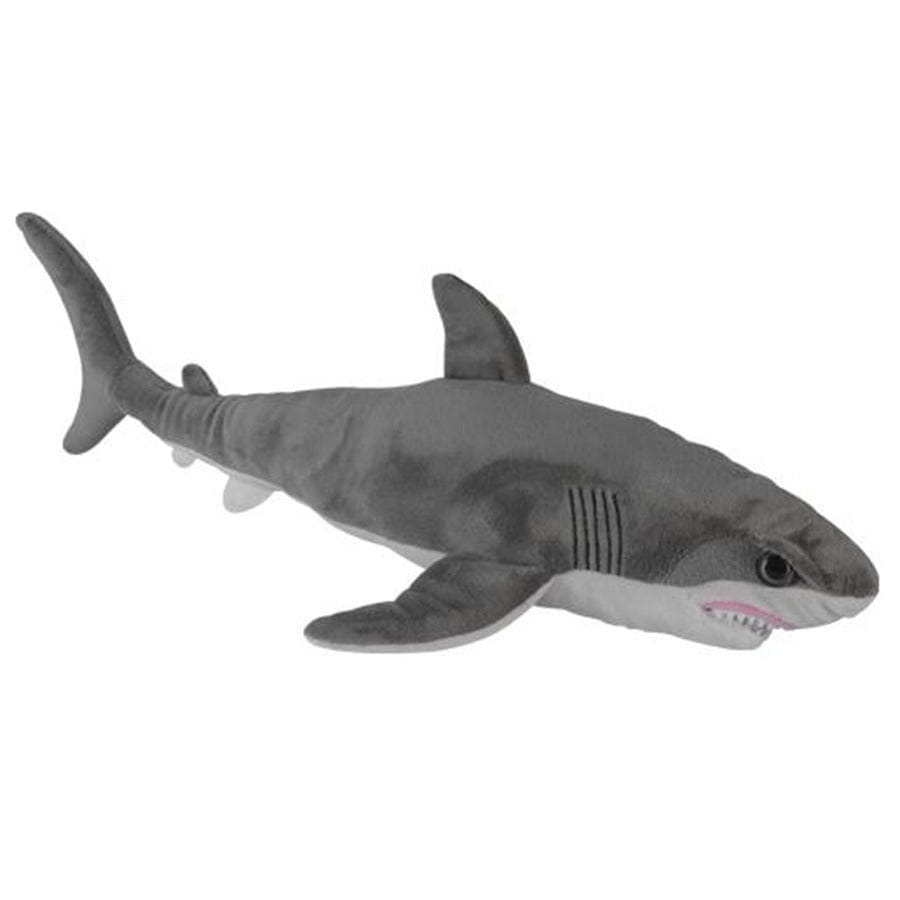 Nature Planet witte haai knuffel - pluche - grijs - 58 cm