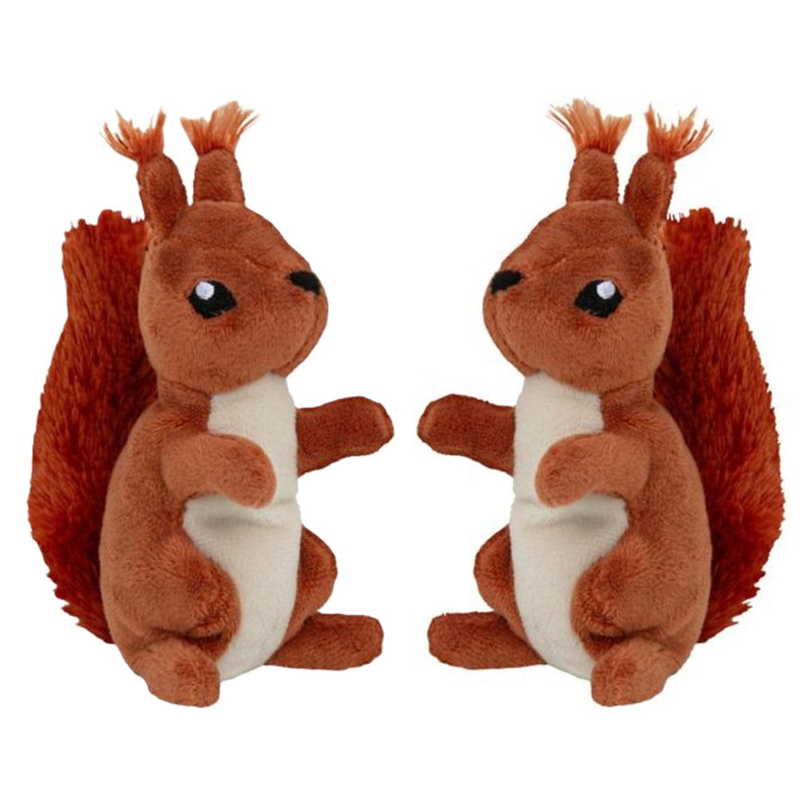 Nature Planet eekhoorn knuffel - pluche - rood - 13 cm