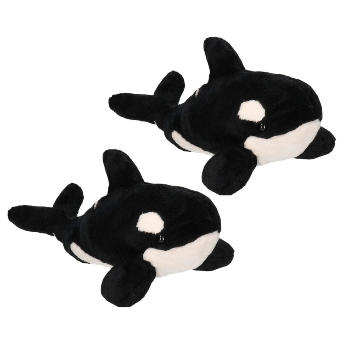 Orka knuffel - pluche - 36 cm - wit en zwart - zeedier