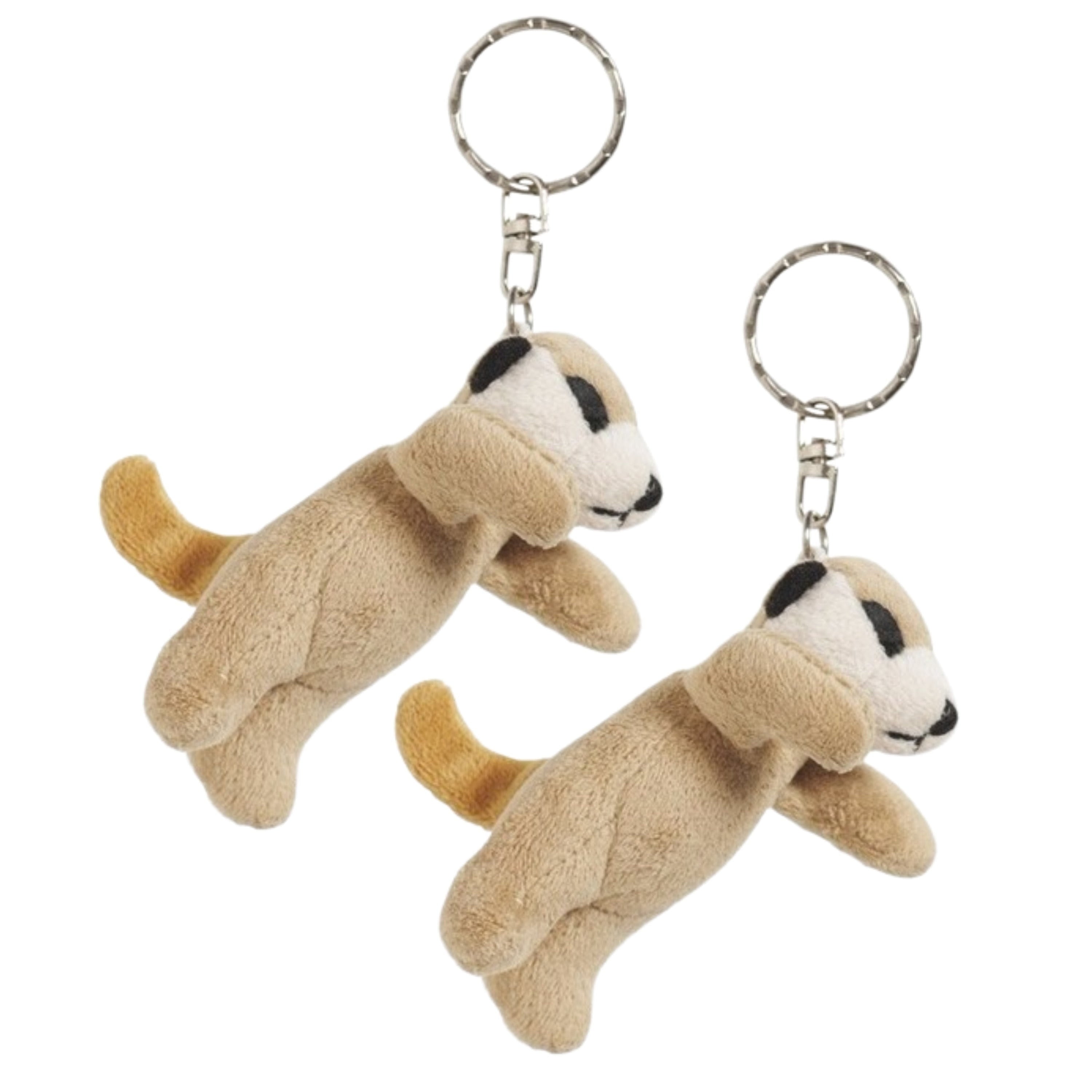 Nature Planet stokstaartje sleutelhanger - pluche - 6 cm - 4x