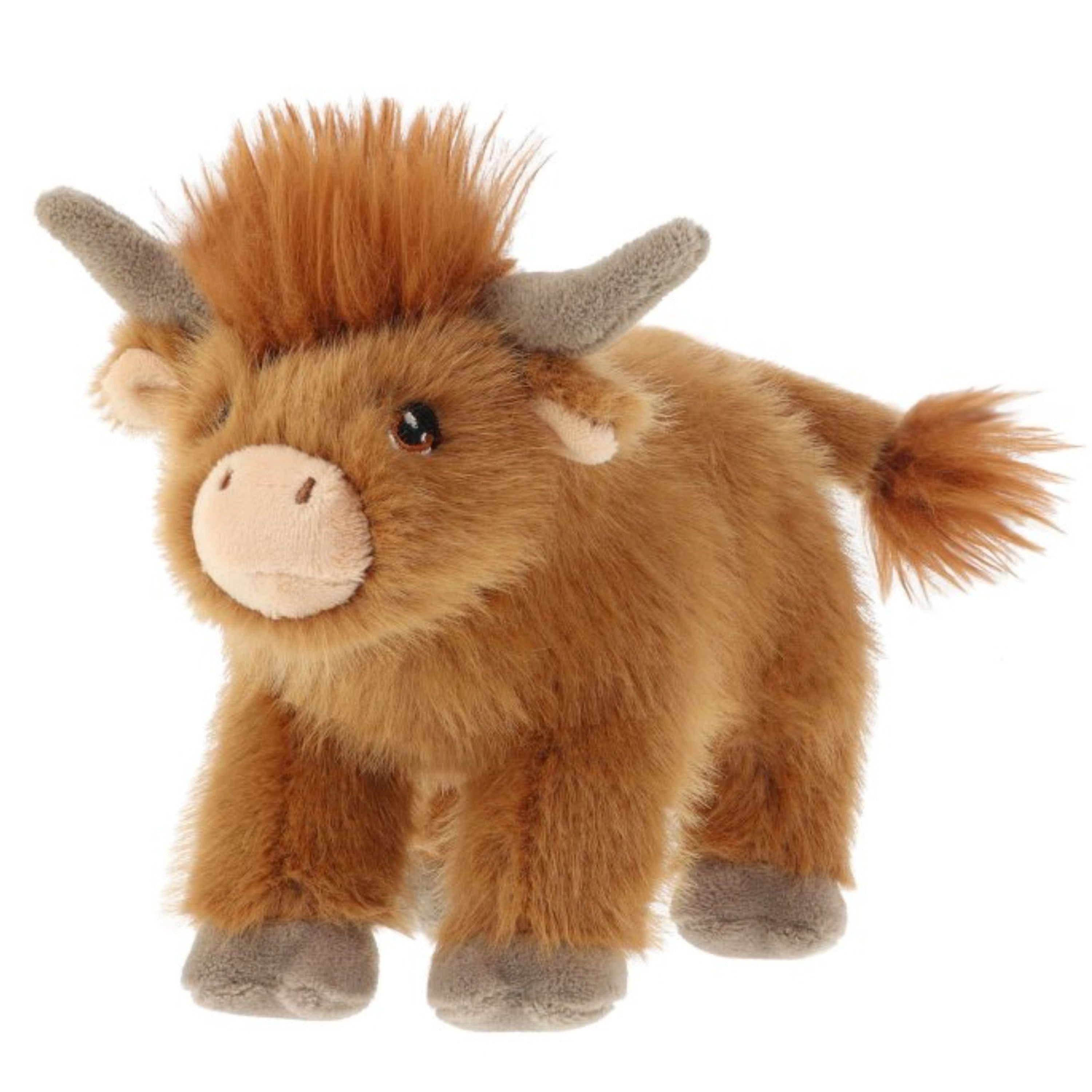 Keel Toys Schotse Hooglander koe knuffel - pluche - bruin - 20 cm
