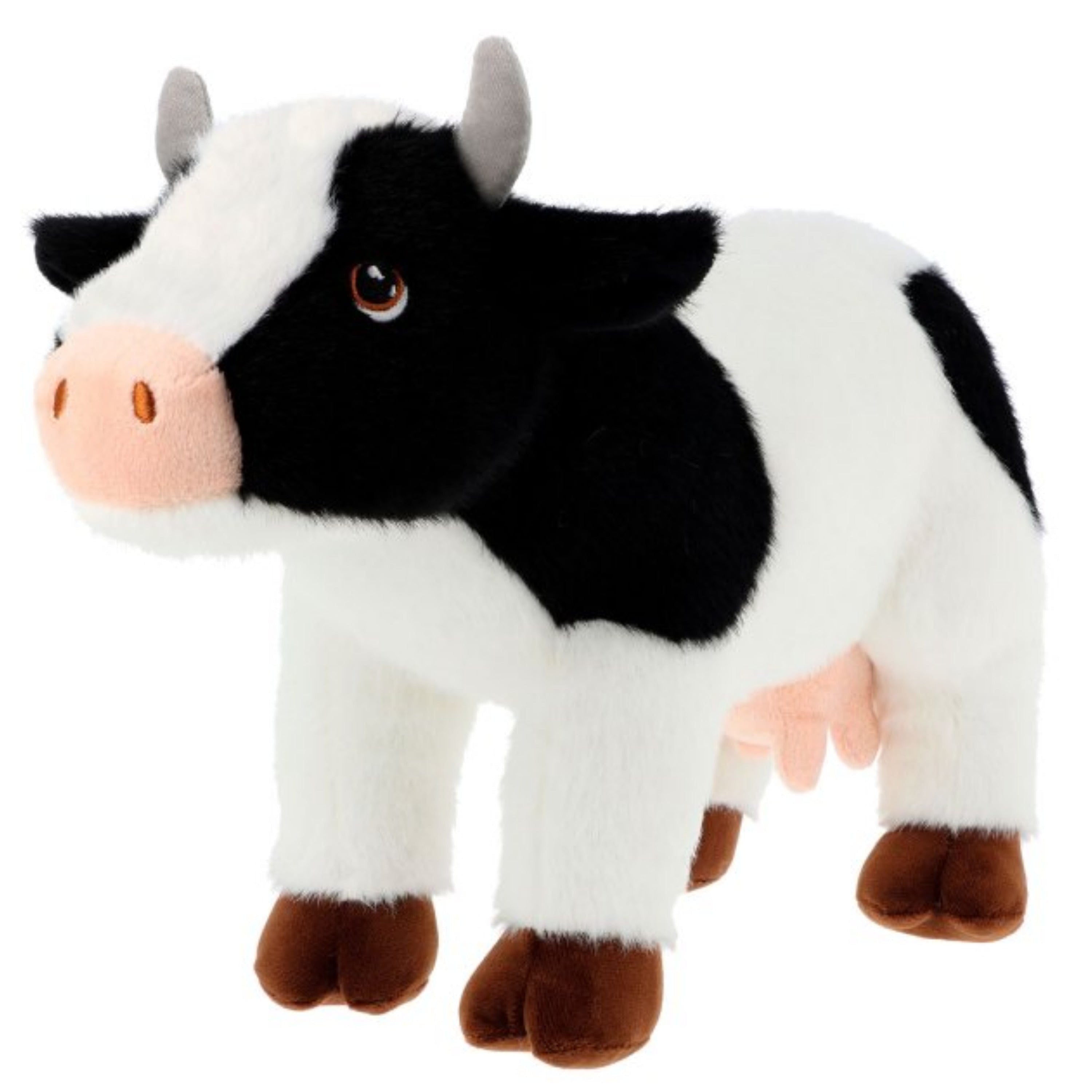 Keel Toys koe knuffel - pluche - zwart/wit - 30 cm