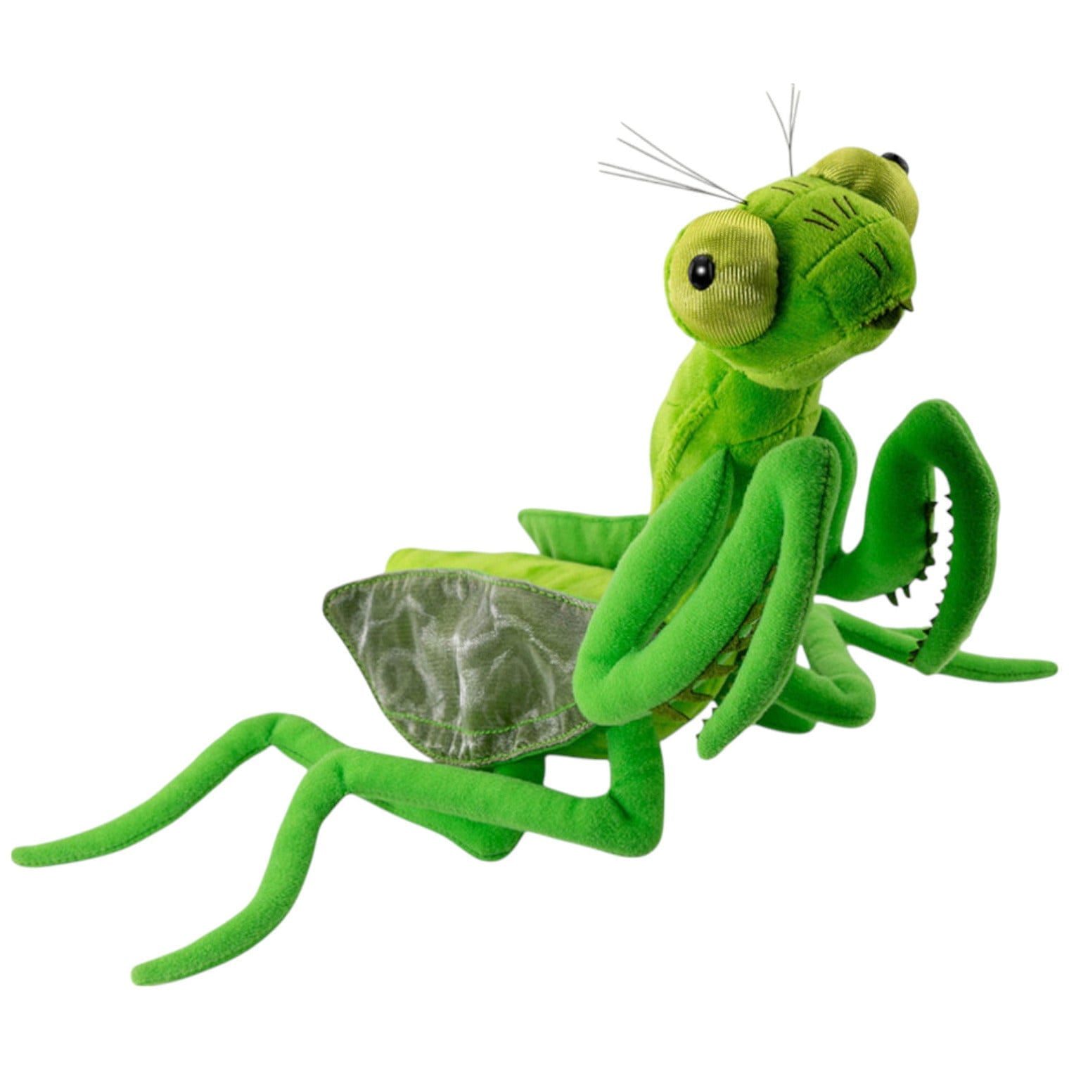 Bidsprinkhaan knuffel - pluche - groen - 35 cm