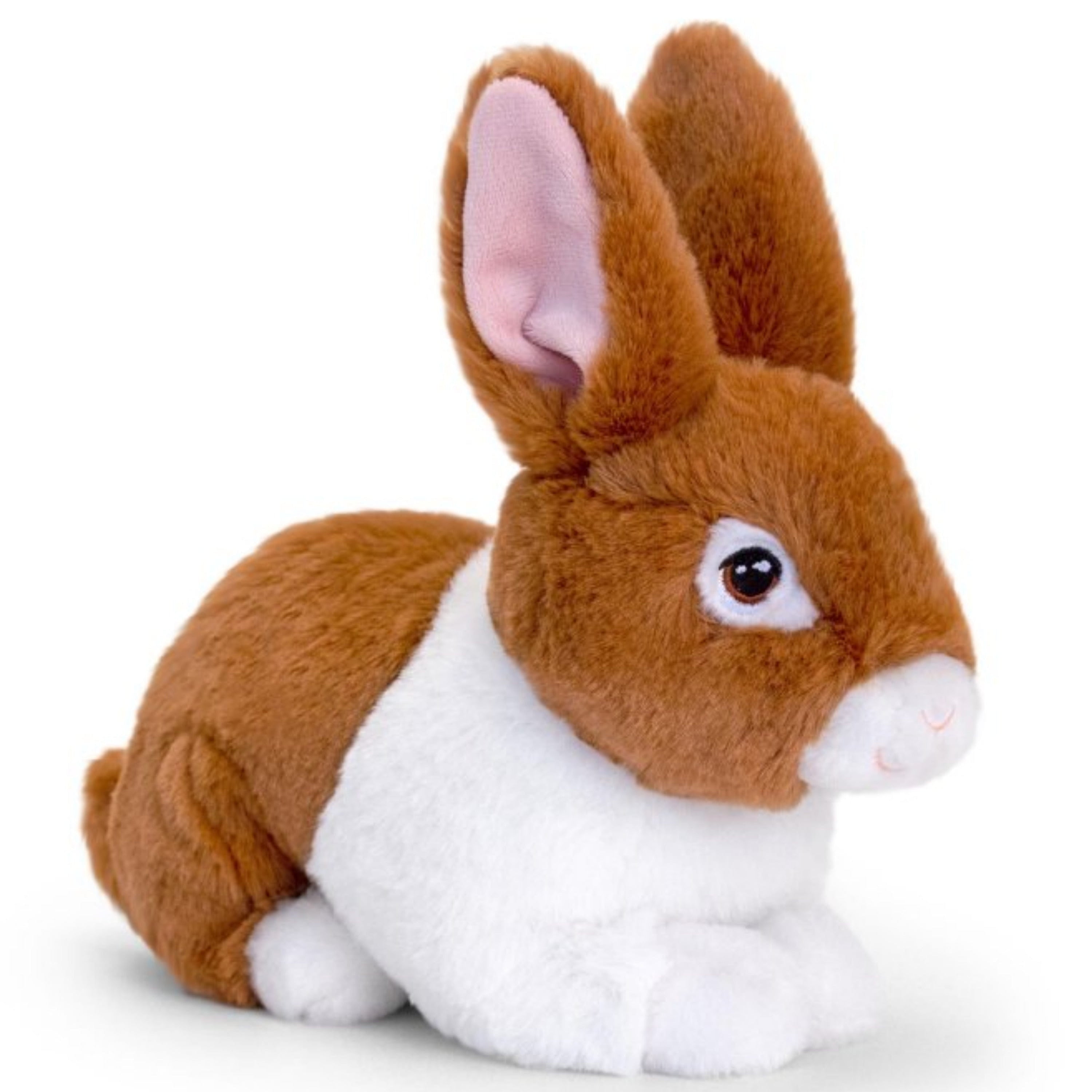 Keel Toys konijn knuffel - pluche - bruin - zittend - 25 cm