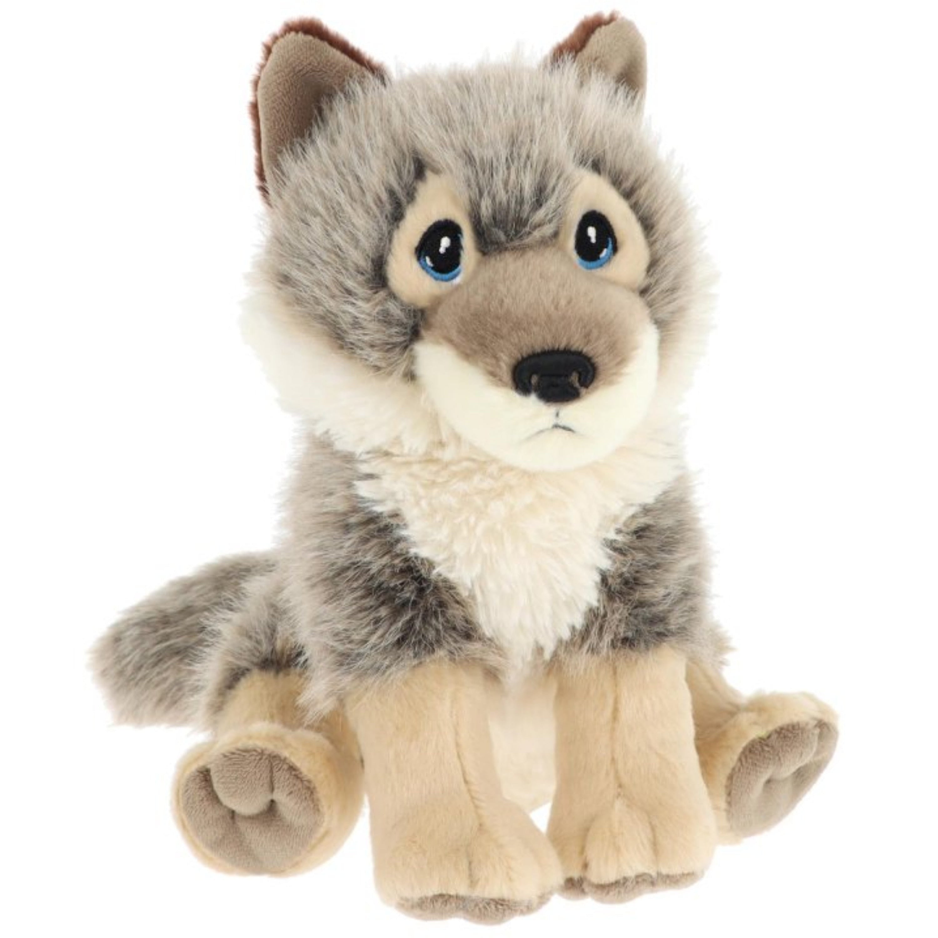 Keel Toys wolf knuffel - pluche - grijs - zittend - 25 cm