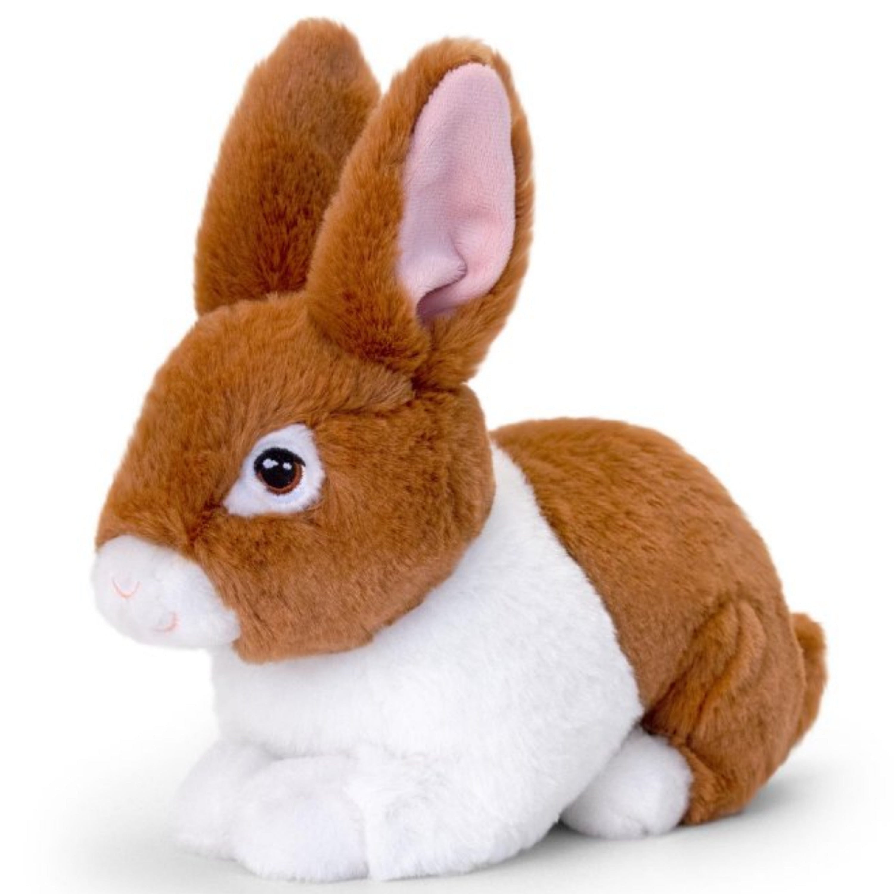 Keel Toys konijn knuffel - pluche - bruin - zittend - 18 cm